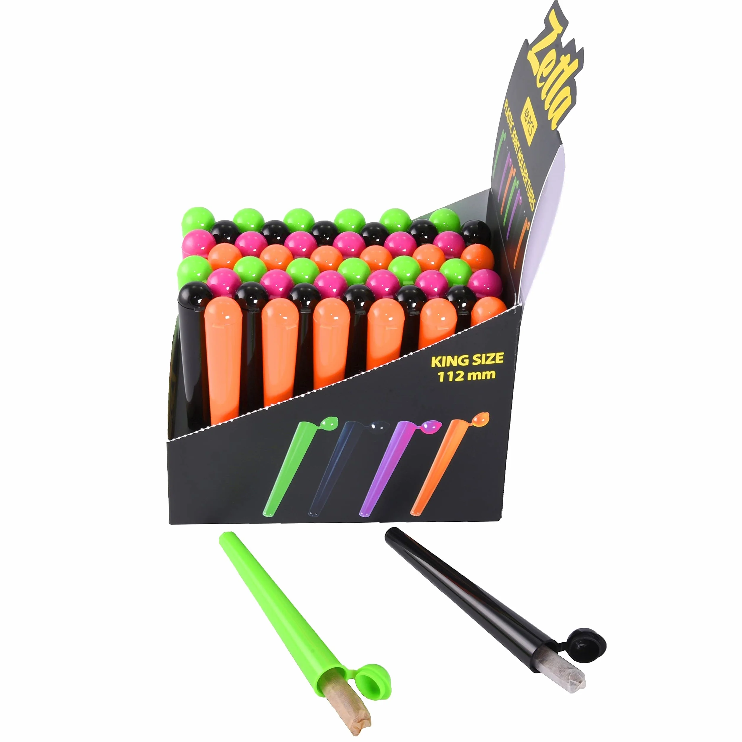 Zetla Plastic Joint Tubes - 48 - Tubo guarda porros - Tubo de prerollado conos - Soporte de juntas