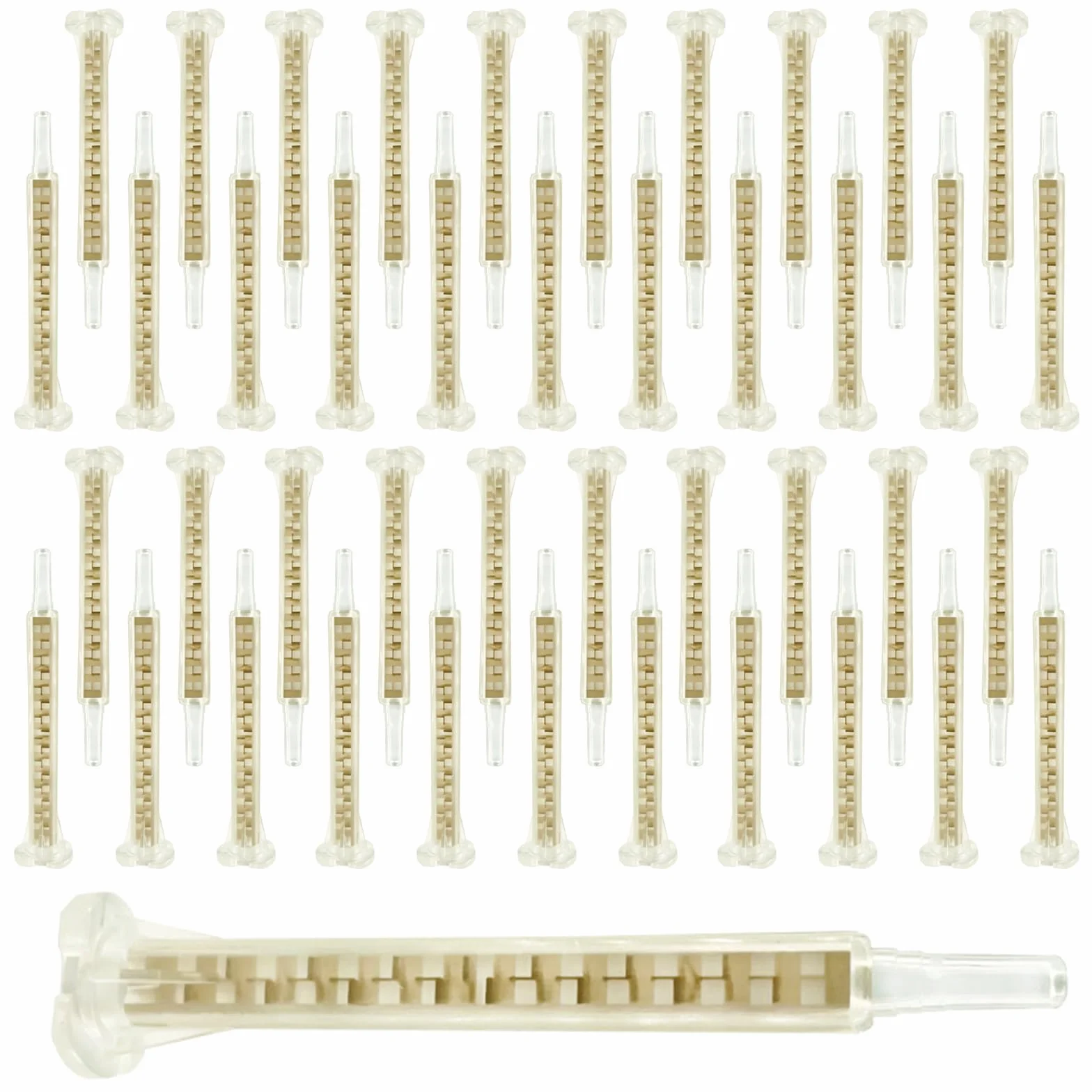 CONNECTION 50 Piezas Boquilla Mezcladora Bicomponente F6-16 Tubo de Mezcla de Pegamento Epoxi 2 Componentes 1:1 Boquillas Mezcladoras Estáticas Para Adhesivo Plástico Pistola De Pegamento AB (Dorado)