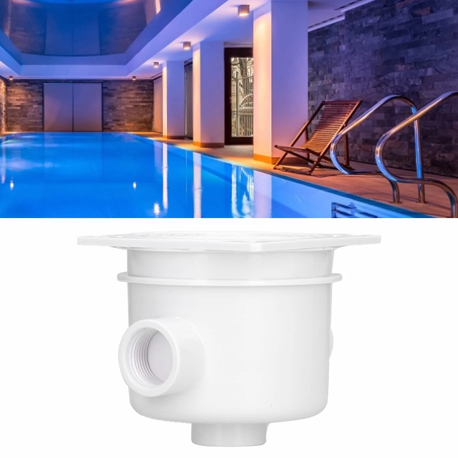 DEWIN Caja de Conexiones A Prueba de Agua, Caja de Conexiones de Luz Subacuática Blanca Caja de Conexión de Cable de Piscina A Prueba de Polvo