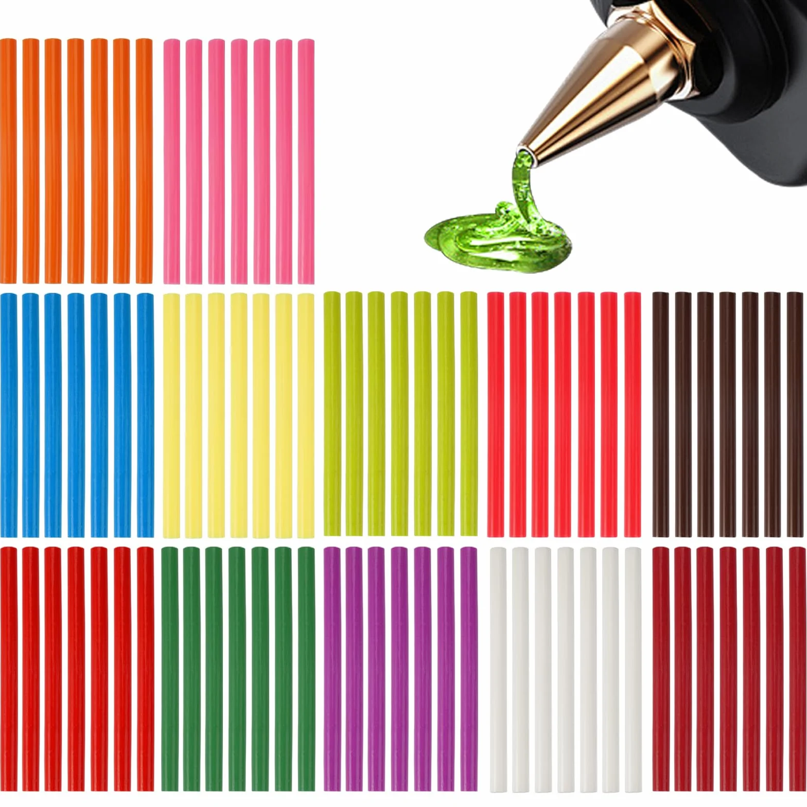 84 Piezas Barras Silicona Caliente 7mm x 100mm, Barras de Pegamento Caliente, Barra Pegamento Termofusible, 12 Colores Palos de Pegamento Caliente, para Bricolaje, Sellado y Fijación- Multicolor