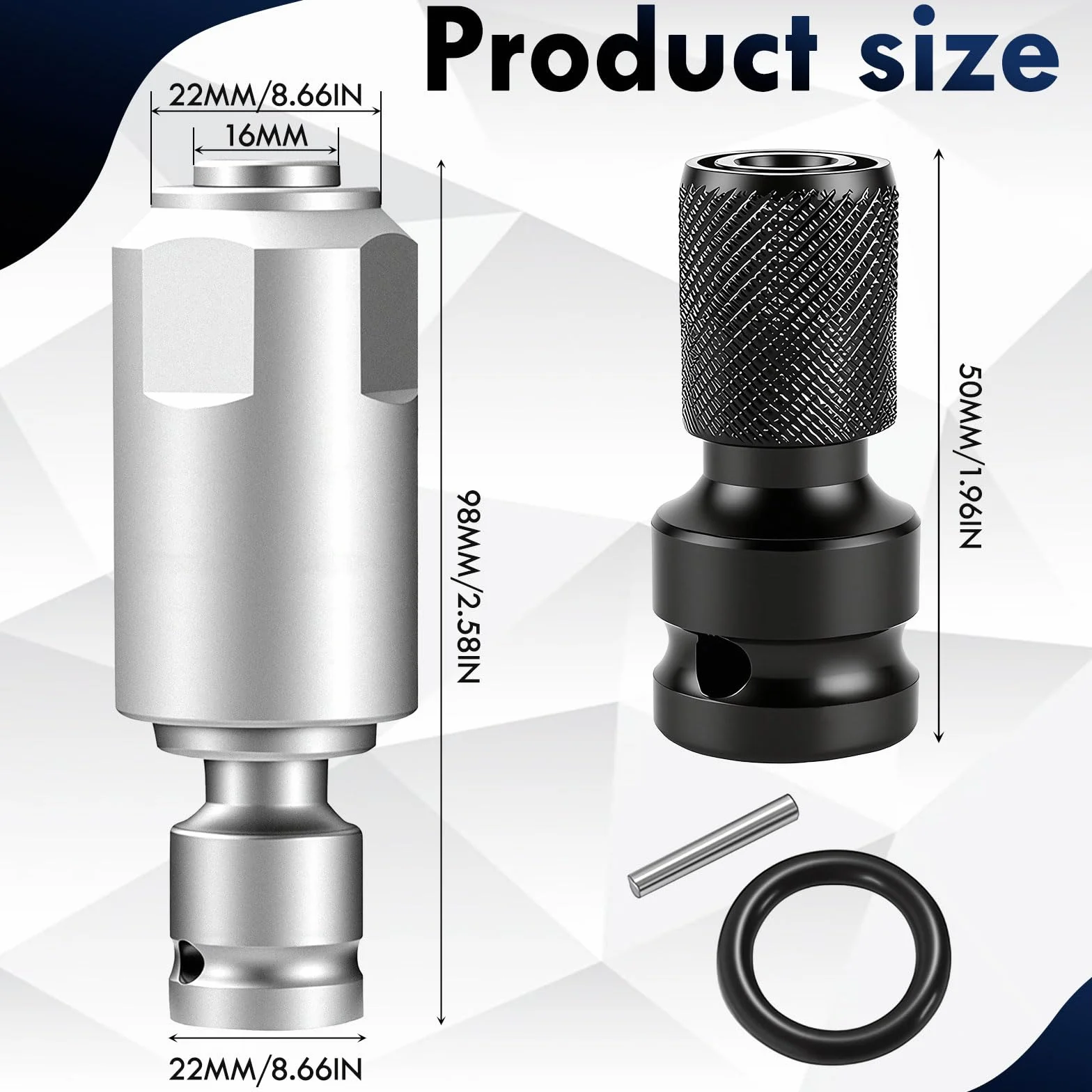2 Adaptadores de Llave de Impacto, Adaptador de Llave de Impacto Sds Plus para Convertir Llaves de Impacto a martillos Eléctricos, Se Convierte en SDS Plus, para Uso con Taladro Eléctrico