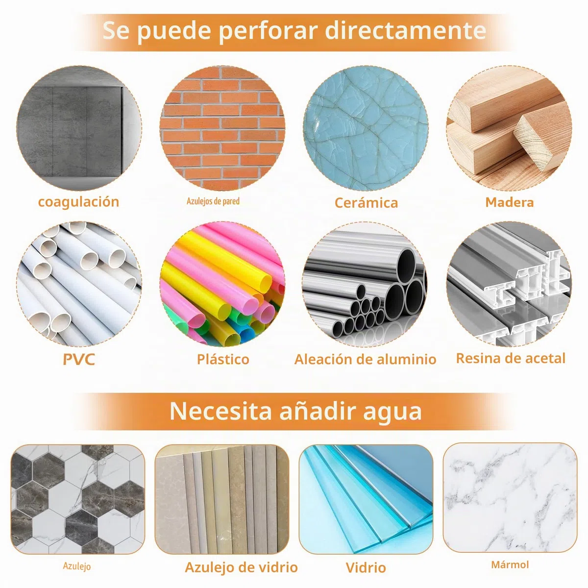 10PCS juego de brocas para azulejos con mango hexagonal broca universal para cerámica, vidrio juego de brocas para albañilería, vidrio, hormigón, pared, Ø 3-12 mm