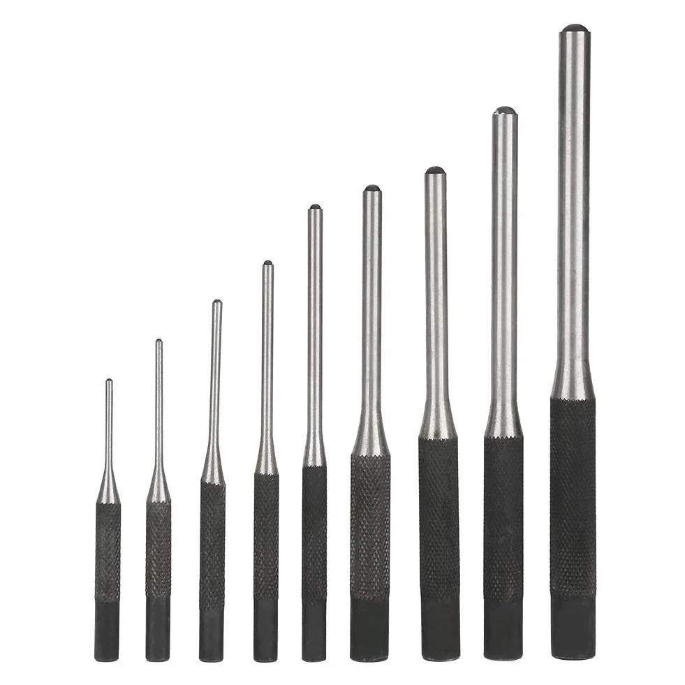 Set de Punzones de Rodillo, 9 Piezas, Acero Forjado Tratado Térmicamente, con Bolsa de Almacenamiento, para Reparación de Automóviles