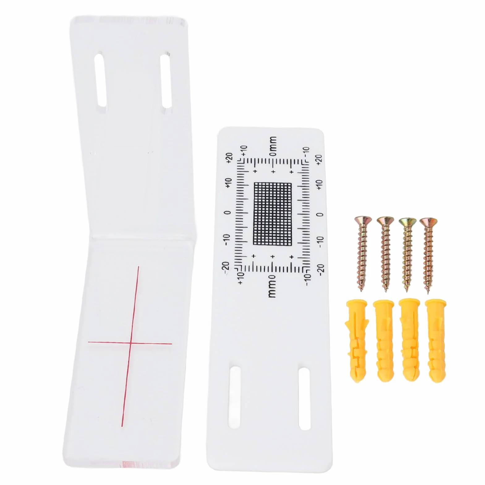 Monitor de Grietas para Paredes, Medidor de Calibre Acrílico y ABS, Kit de Seguimiento de Evolución con Tornillos y Manual, 2 Piezas