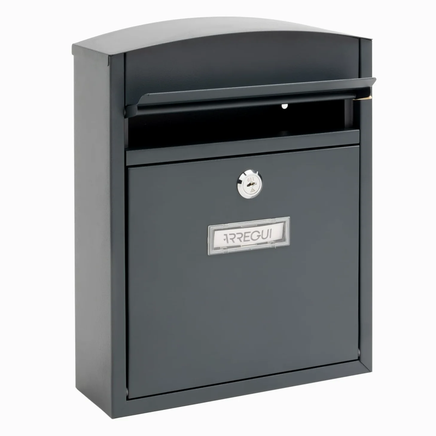 ARREGUI Compact E5735 Buzón Exterior de Acero Tamaño S (Correo DIN A5) | Buzón de Pared Pequeño | Buzón de Correo Individual | Antilluvia | Fácil de Instalar | Antracita