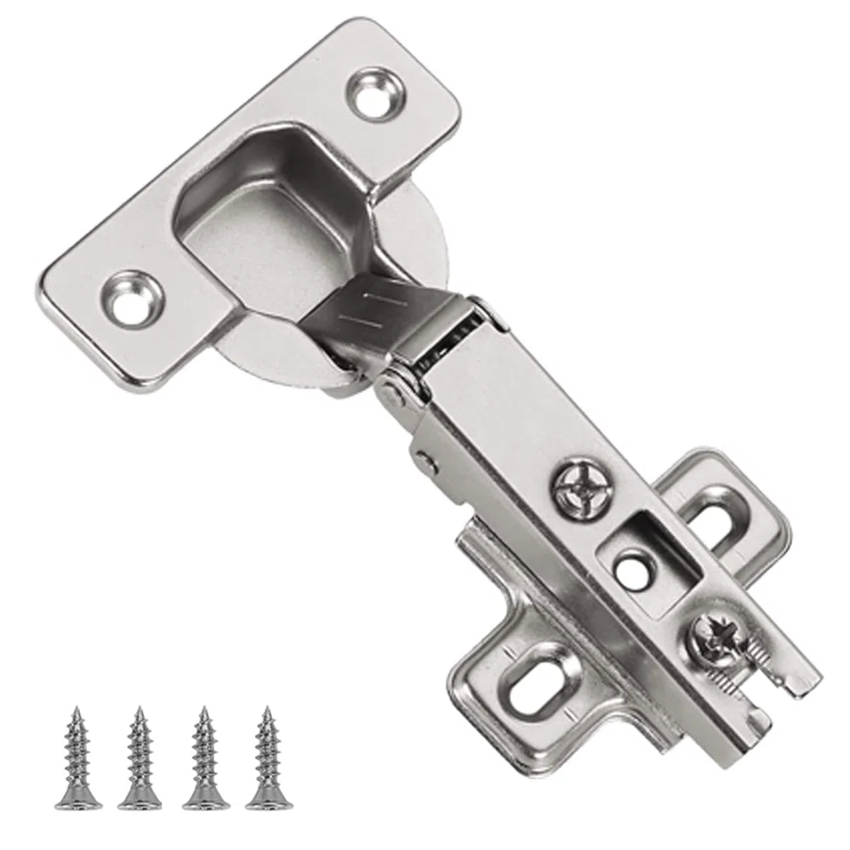 Furniware 10 piezas de Bisagras Puertas Cocina, Totalmente Solapado Bisagras Estándar Distancia Bisagras Armario Dormitorio Bisagras de Gabinete de Cocina ángulo de apertura de 110°