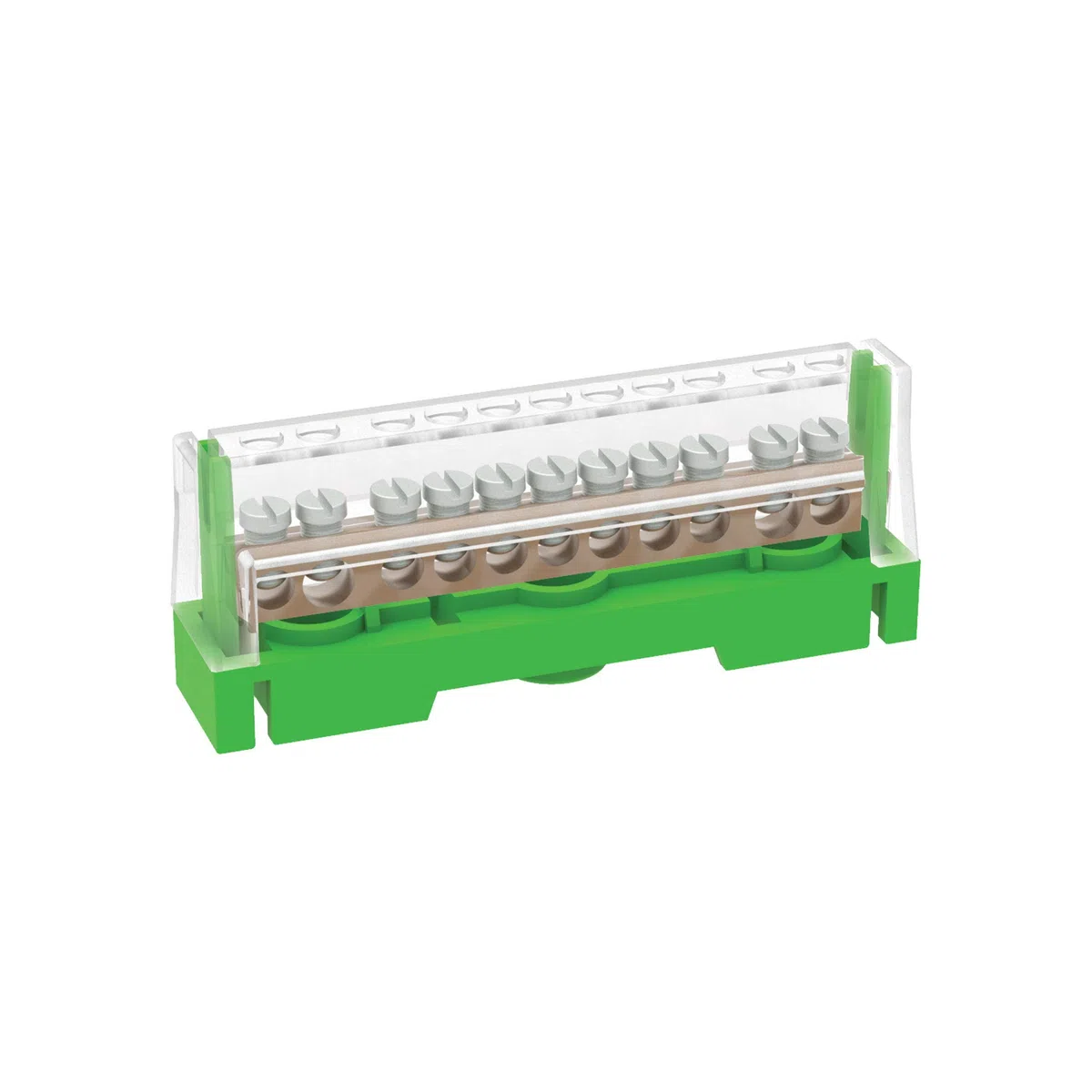 Arnocanali T1611A - Regleta de tierra para conexiones equivalentes con tapa, con barra de latón de 11 orificios, multicolor