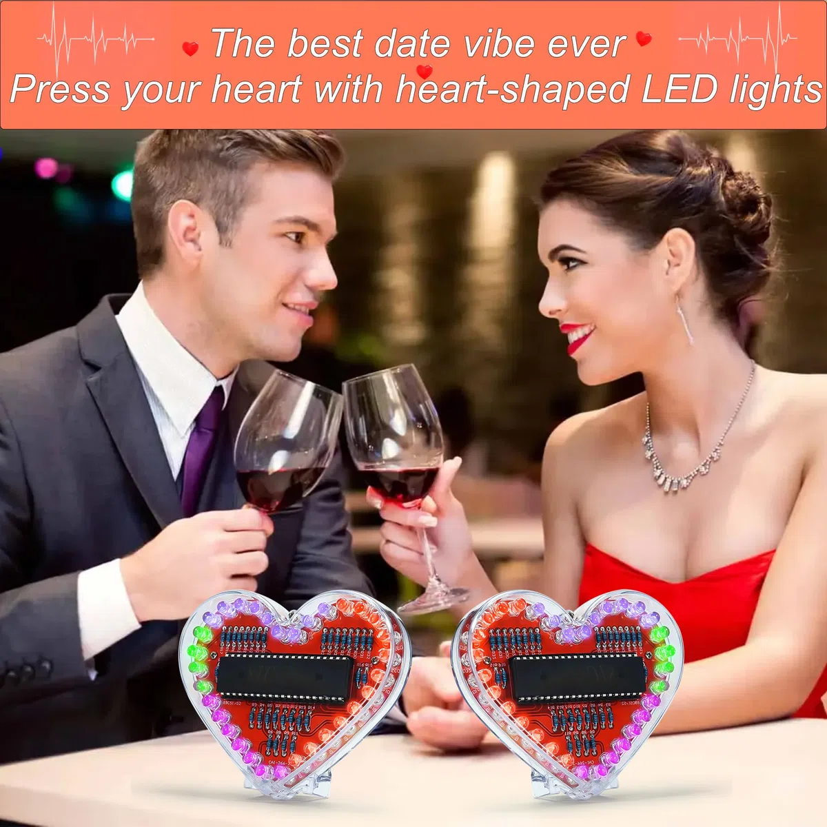 Joycabin Kit de soldadura LED, proyecto de soldadura LED RGB en forma de corazón, juego de soldadura para manualidades, kit de construcción electrónica para estudiantes, enseñanza y aprendizaje,