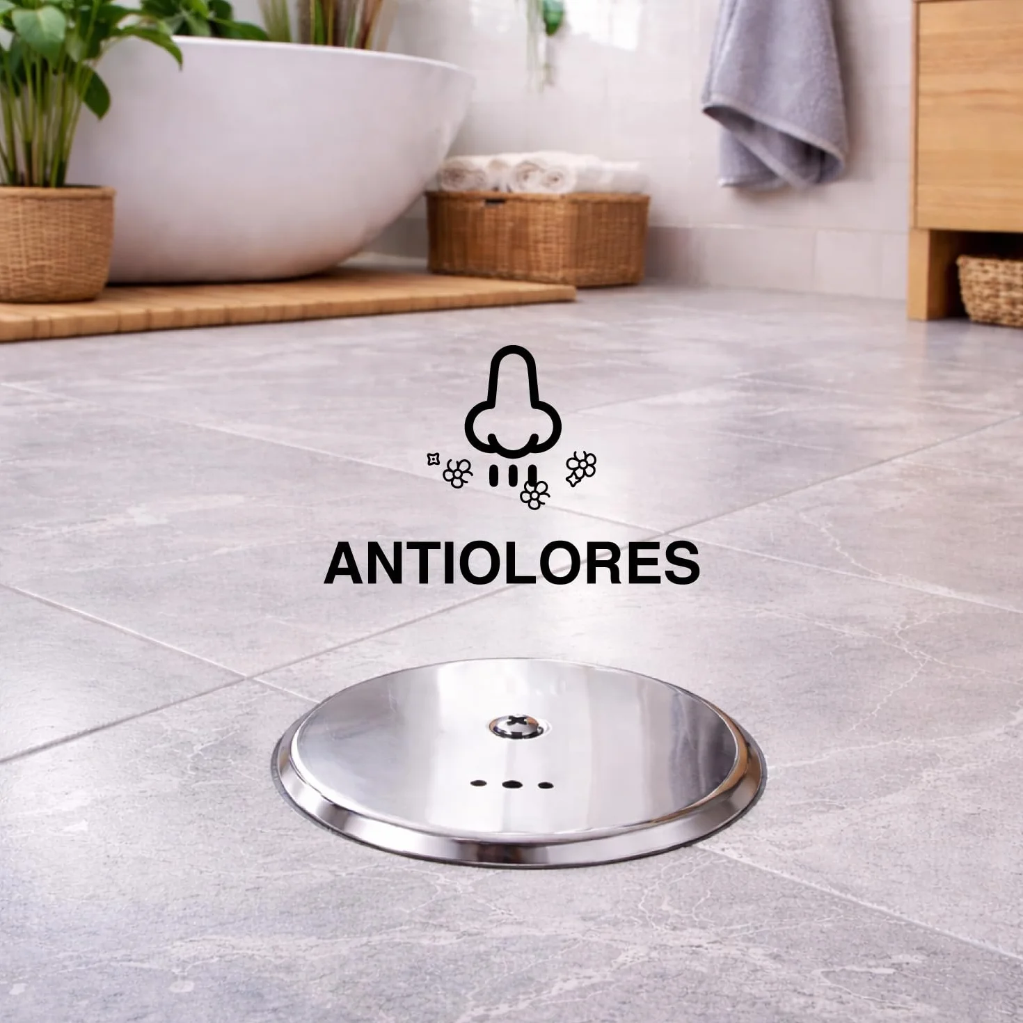 Tapa de Bote Sifónico con Válvula de Aireación Horizontal – Antiolores y Antirruidos – Ideal para Instalaciones de Baja Cota y Reformas – Acero Inoxidable