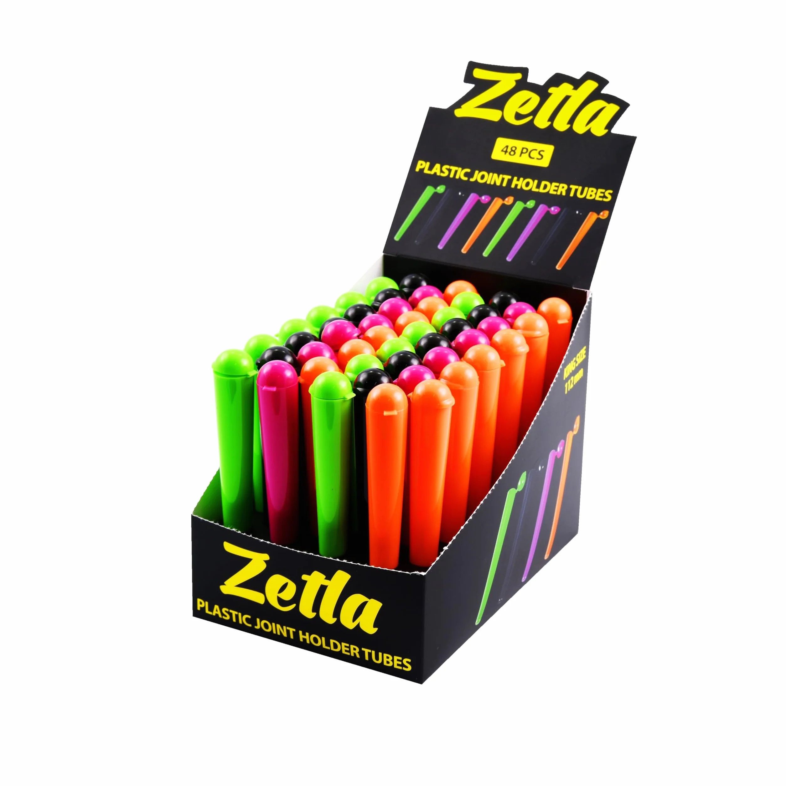 Zetla Plastic Joint Tubes - 48 - Tubo guarda porros - Tubo de prerollado conos - Soporte de juntas