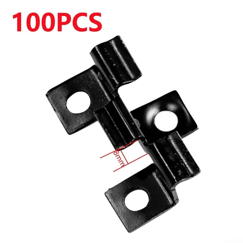 Clips compuestos de acero inoxidable para terrazas de jardín, fijaciones para exteriores, color negro, 100 piezas con espacio de 3 mm para suelos laminados, 7 mm, 8 mm, 9 mm, 10 mm (8 mm)