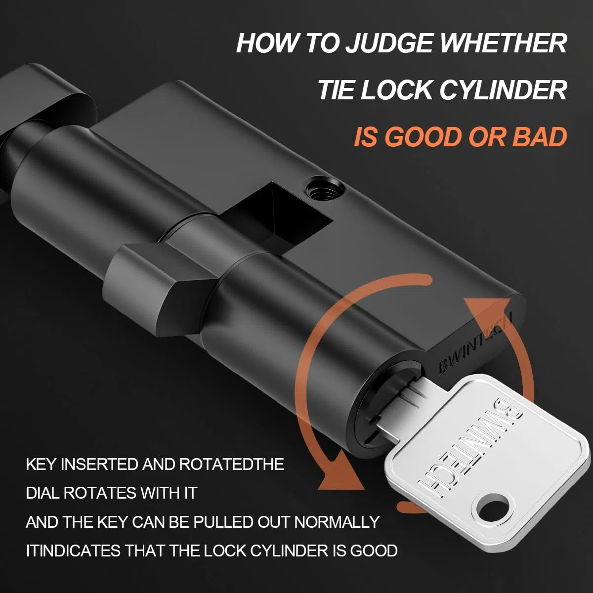Bwintech 1 pieza 30T/30mm Euro Latón Cilindro, 60mm Thumbturn/Key Barrel Lock con 5 llaves de latón horizontales, tiene antirrobo, antiperforación, antigolpes, antigolpes, negro