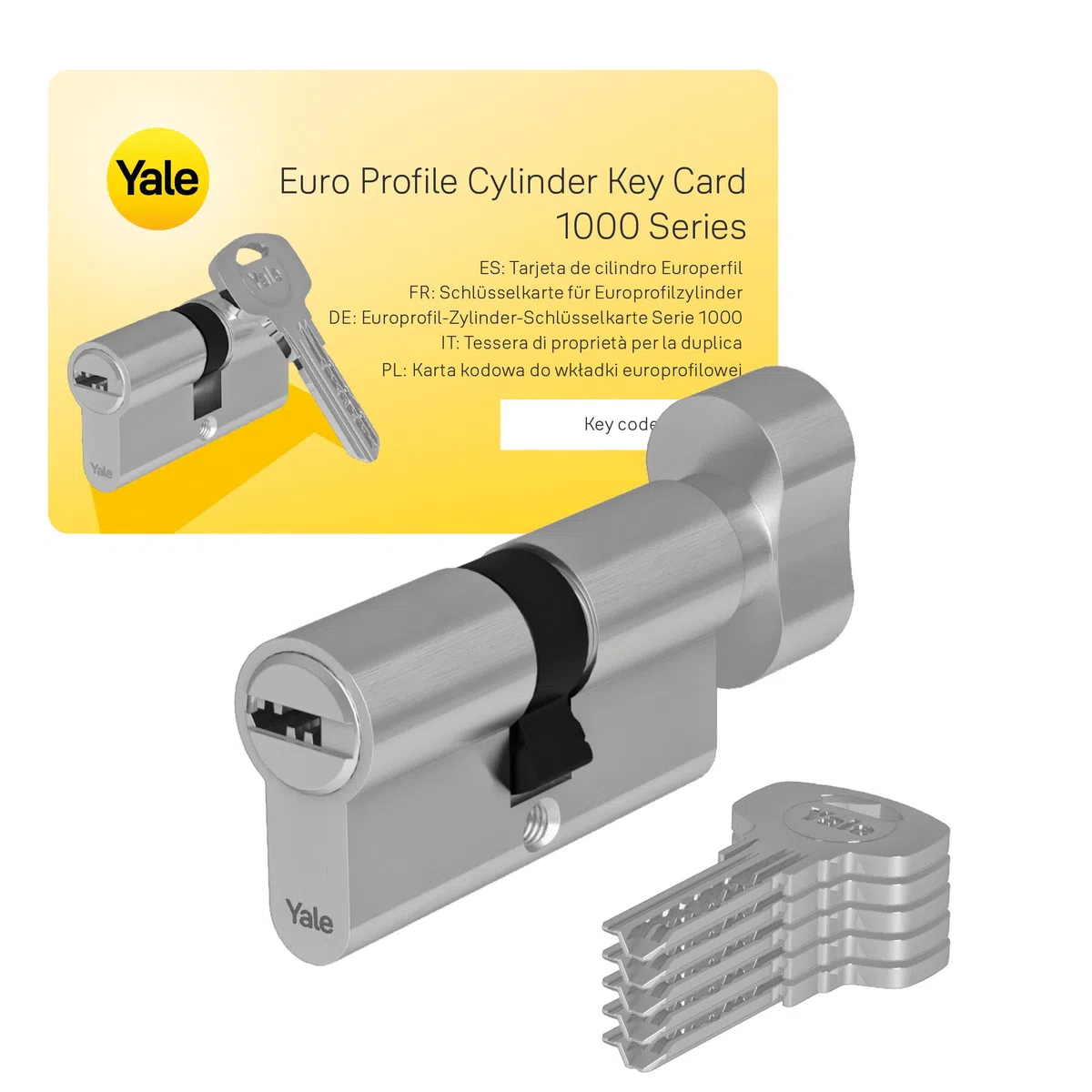 Yale YC1000+ - Cilindro de Cerradura, YC1000+ 30X30BT NI