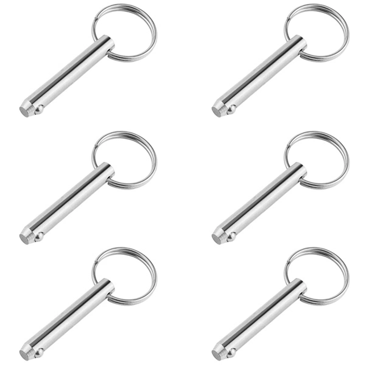 Pasadores de liberación rápida M6 x 60 mm en 6 paquetes, accesorios marinos superiores Bimini, pasadores de seguridad de acero al carbono para barco, mecánicos