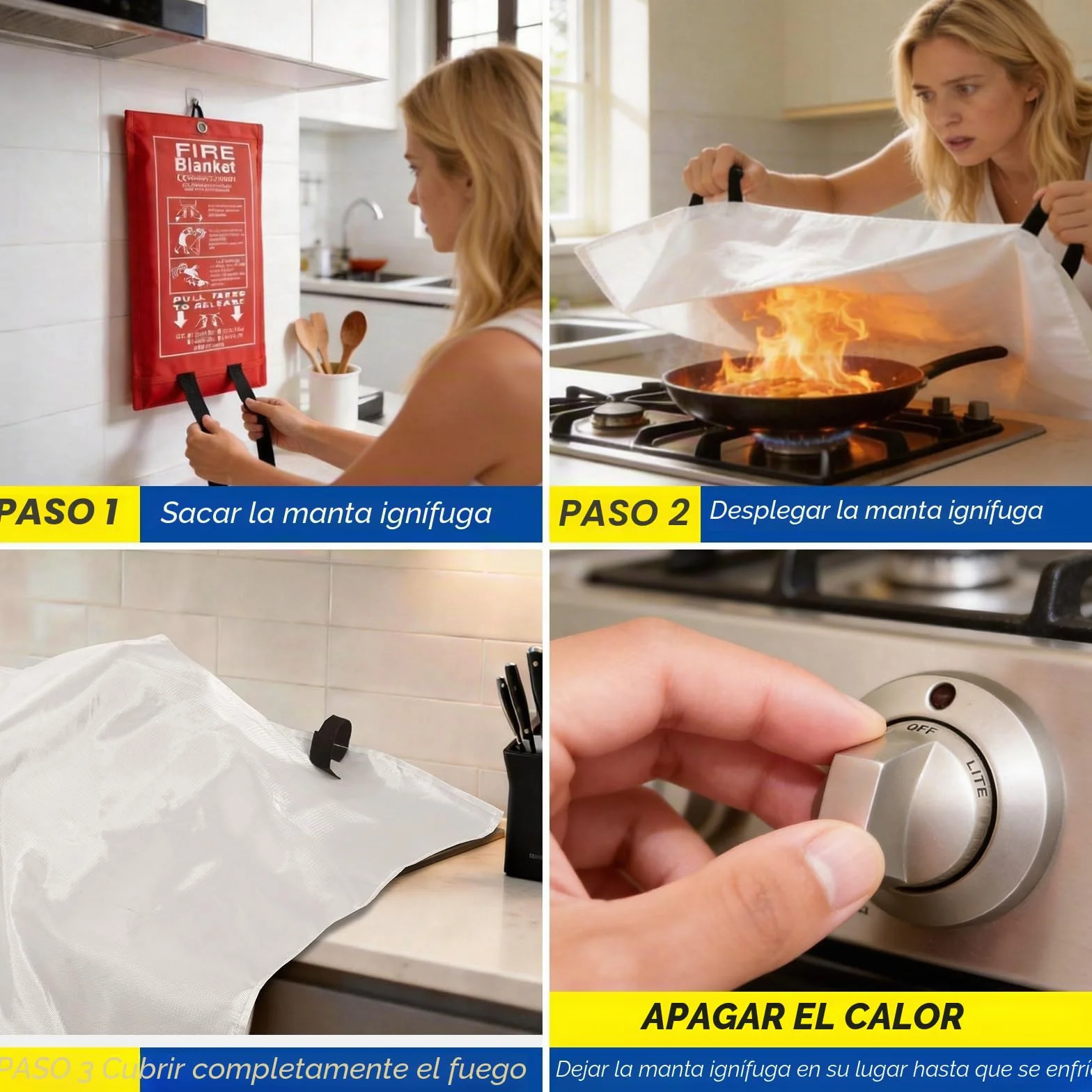 FLASLD Manta ignífuga Fibra de Vidrio 91 cm x 91 cm Paquete de 2