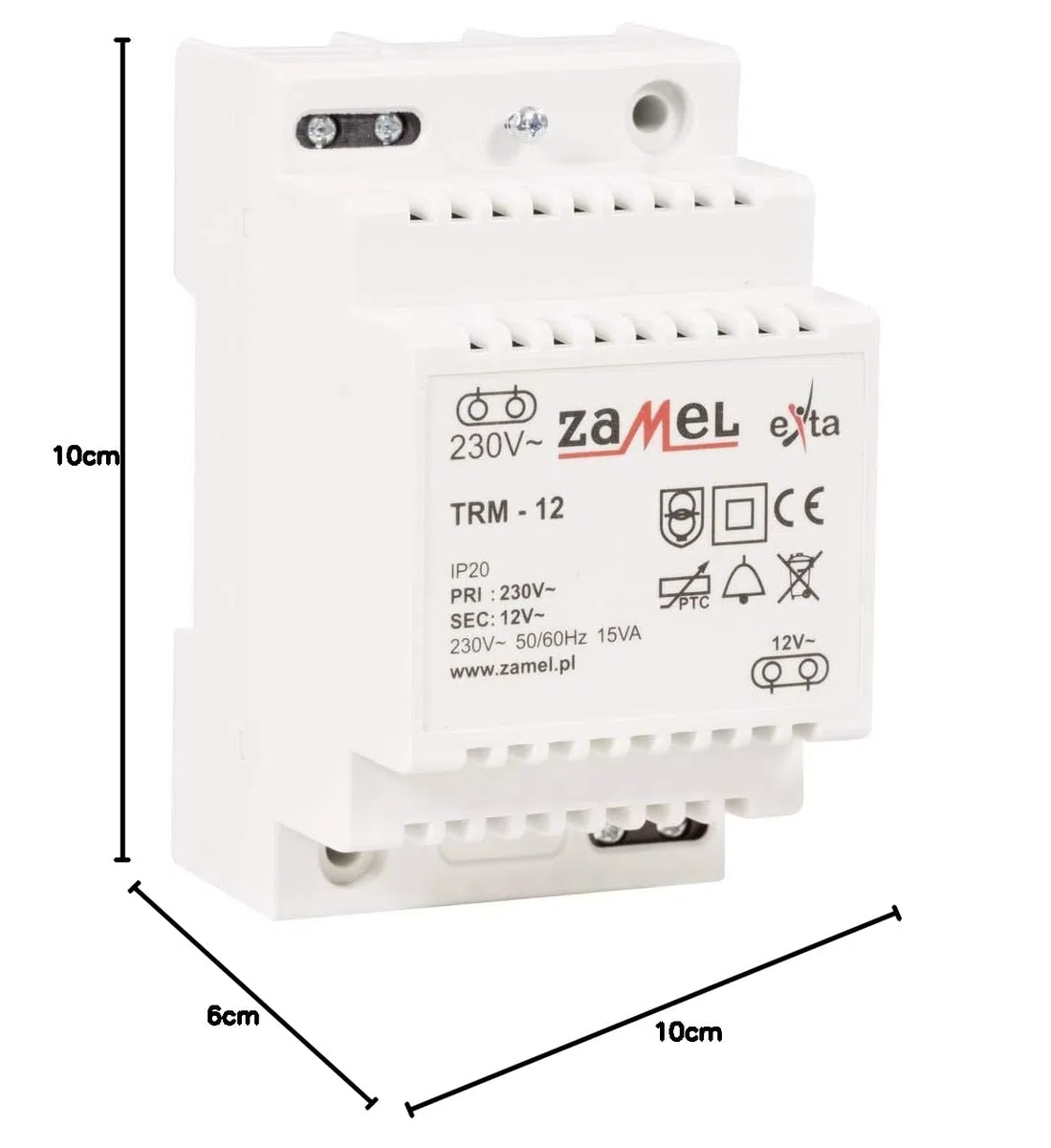 zaMel Transformador de Timbre TRM-12 12 V/CA 1,25 A
