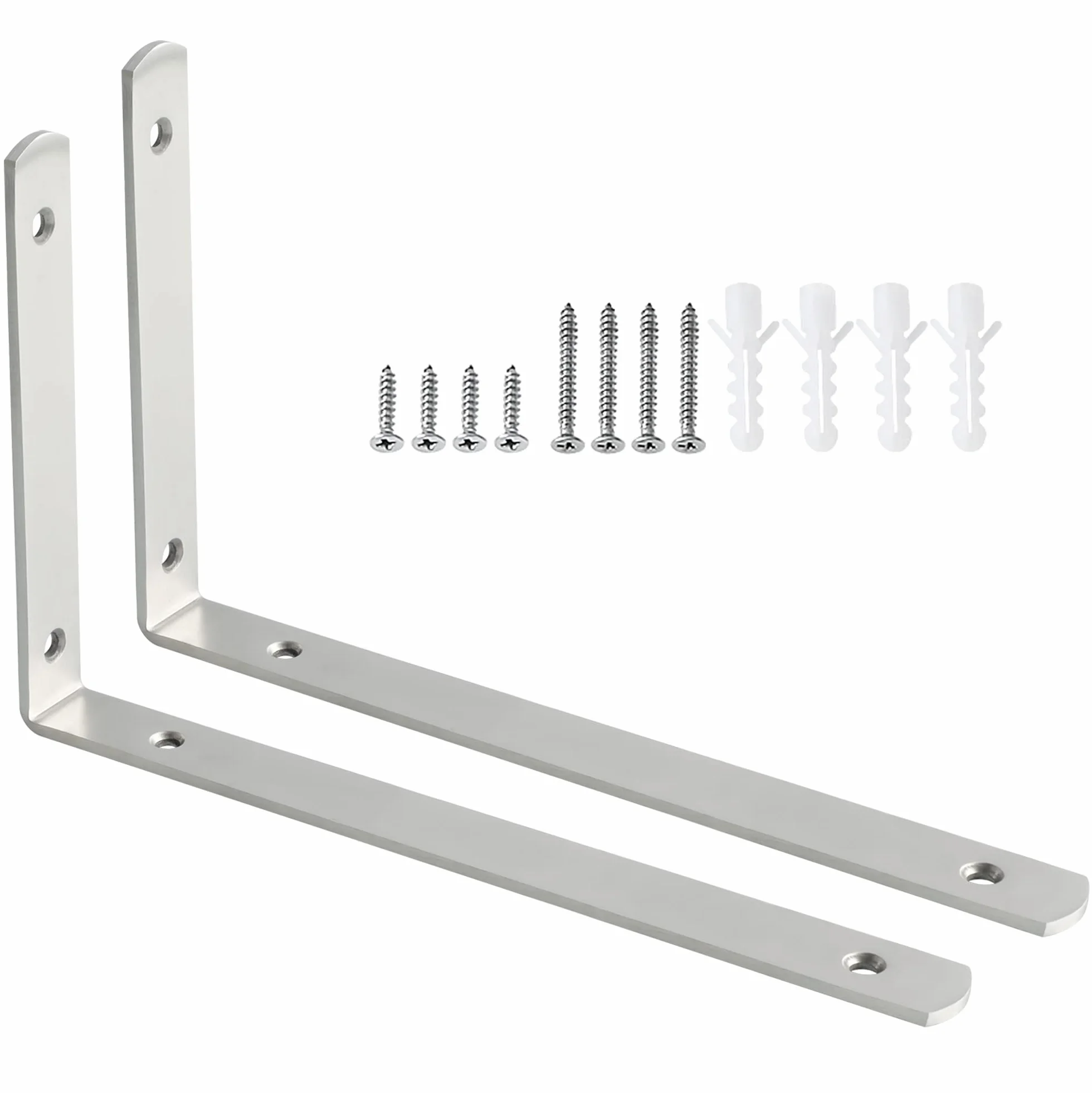 SAYAYO Escuadras para Estanterias Escuadras Metalicas Soporte de Esquina 90 Grados Cepillado Soporte Estanteria Pared 2 Piezas Acero Inoxidable 302x160x24, EJ5230-2P