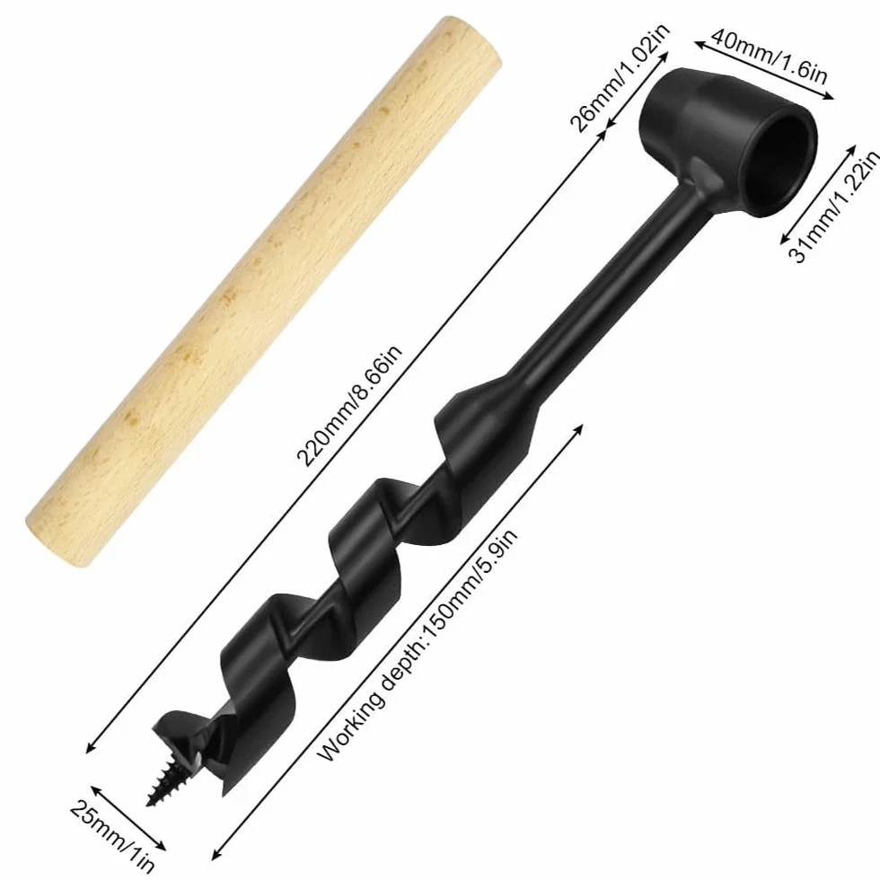 Taladro Manual de Barrena para Exteriores, Broca Manual Multiusos de Supervivencia para Acampar, Al Aire Libre, Bushcrafting