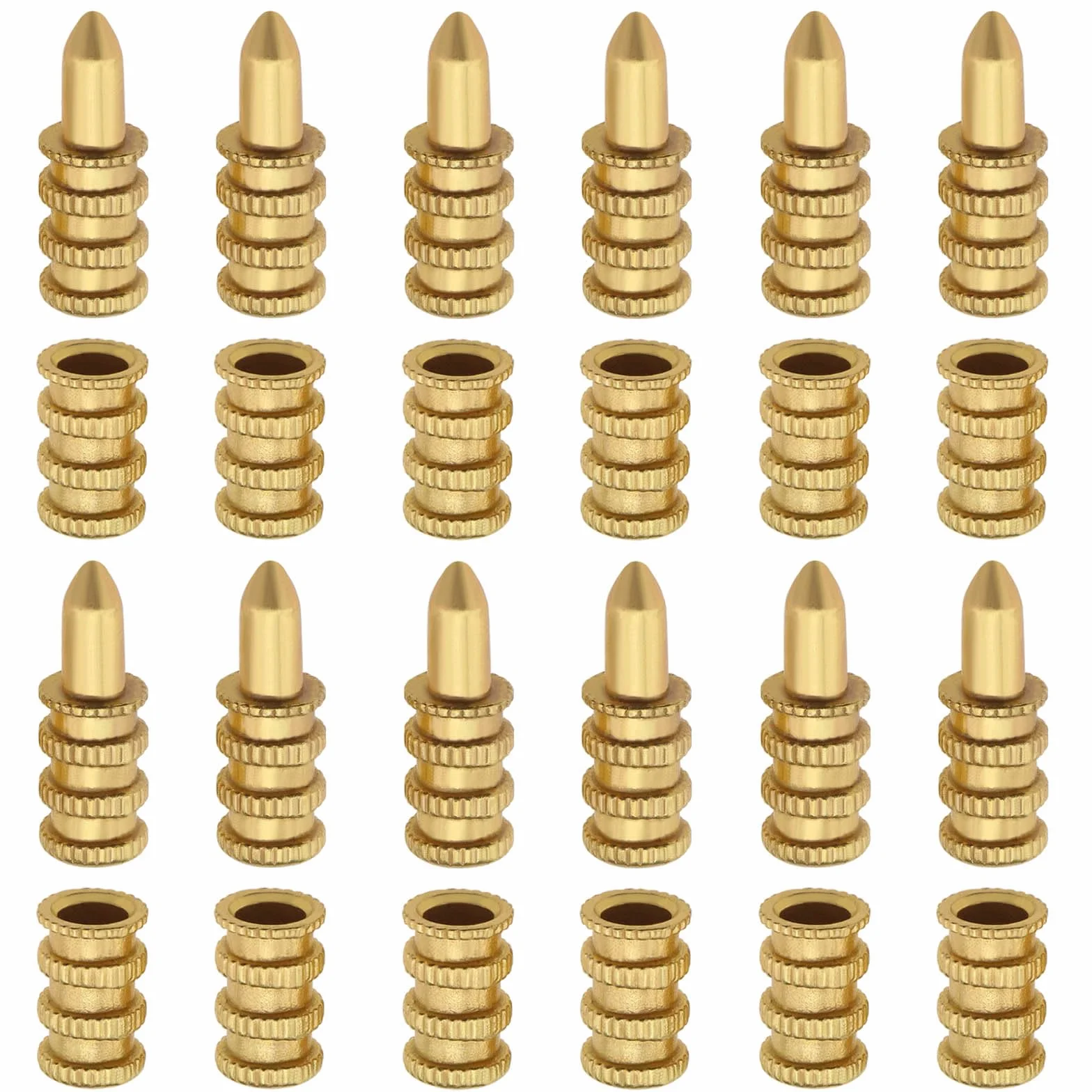 Juego de 20 conectores de manga de perno de mesa, punto central de perforación precisa, juego de cobre para mesa de comedor, pasadores de pasador de madera, muebles, gabinete, mesa, silla