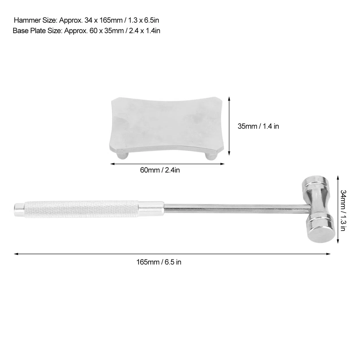 Martillo multifuncional de acero con doble cabeza, herramienta de mano para relojero con mango antideslizante
