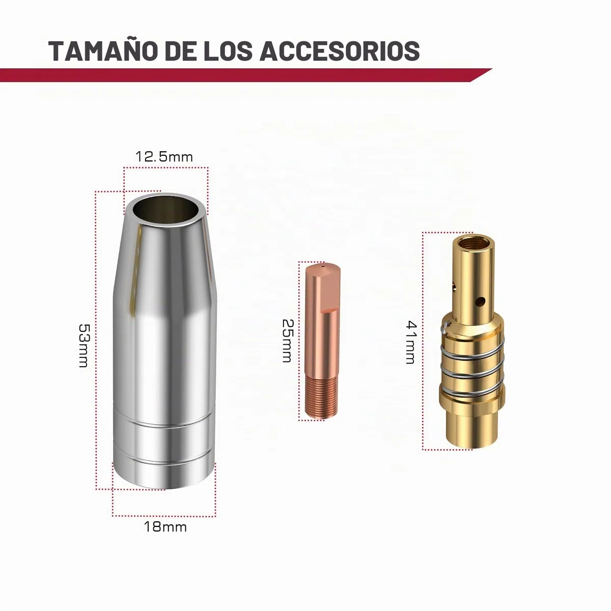 ARCCAPTAIN Kit de accesorios para pistola de soldadura Mig de 0,8mm pulgadas para pistola MIG MB15