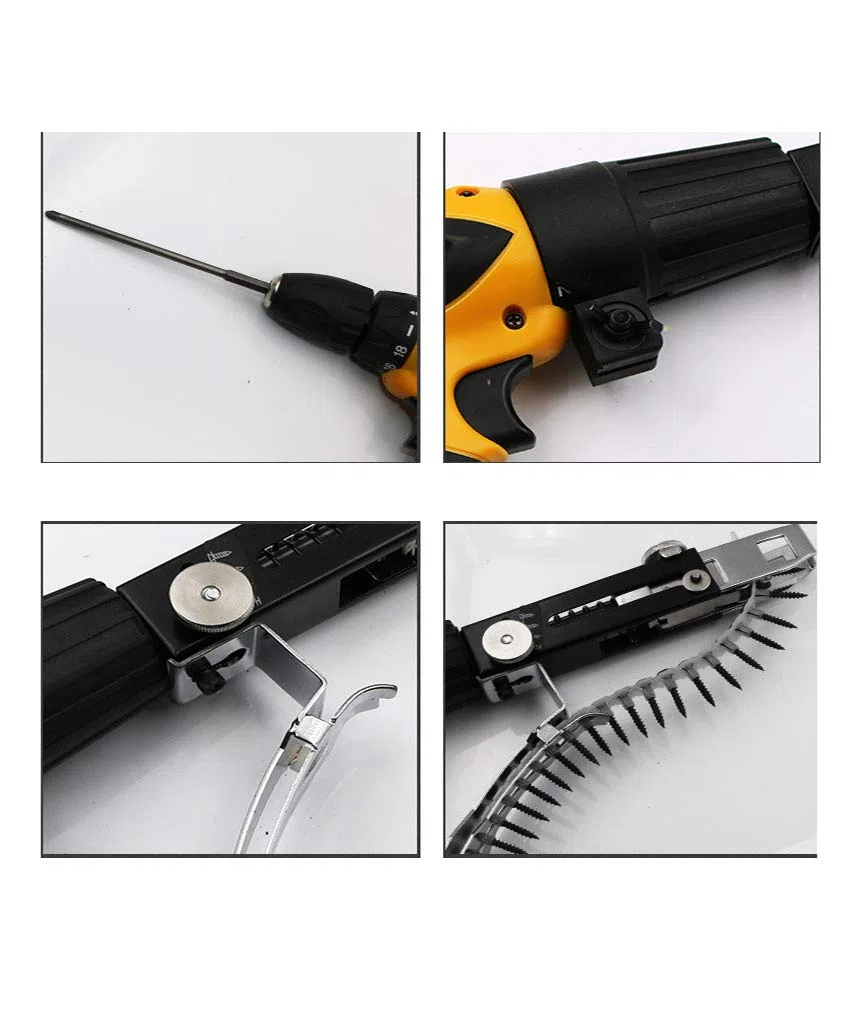 Adaptador automático de pistola de clavos para carpintería Juego de cadena de taladro eléctrico para herramienta de carpintería de taladro eléctrico DF35