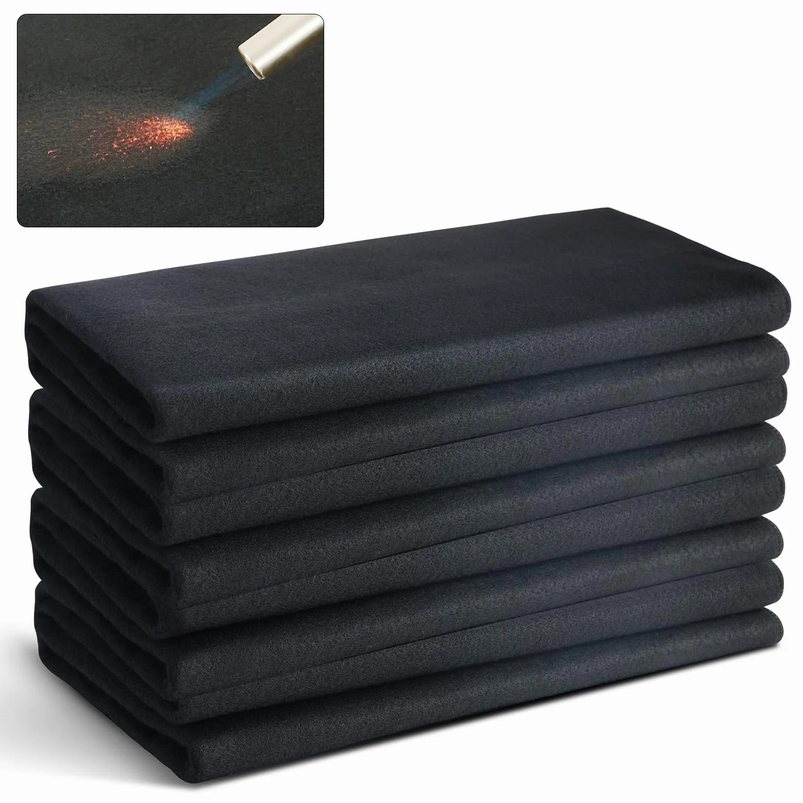 VEVOR 4 Piezas Manta de Soldadura de Fieltro de Carbono, Juego de Manta Resistente al Calor de 982 ℃, Cubierta de Soldadura de 950 x 910 x 3 mm con Arandelas Metálicas de Aislamiento Ignífugo