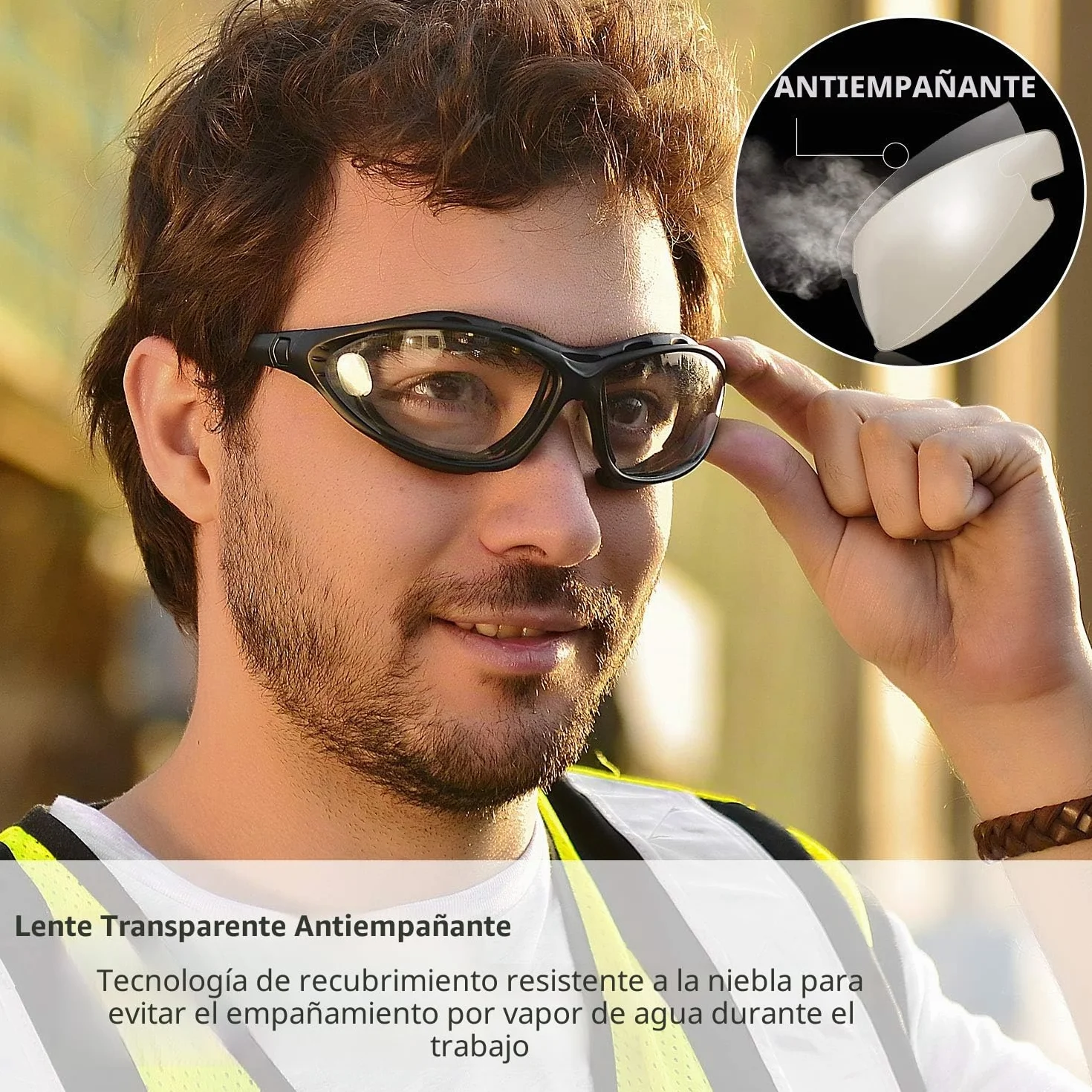 SAFEYEAR Gafas de Seguridad antiniebla y antifragmentación - SG002, gafas de trabajo profesionales teñidas con rayos ultravioleta para hombres y mujeres diy, protección ocular de laboratorio,molienda