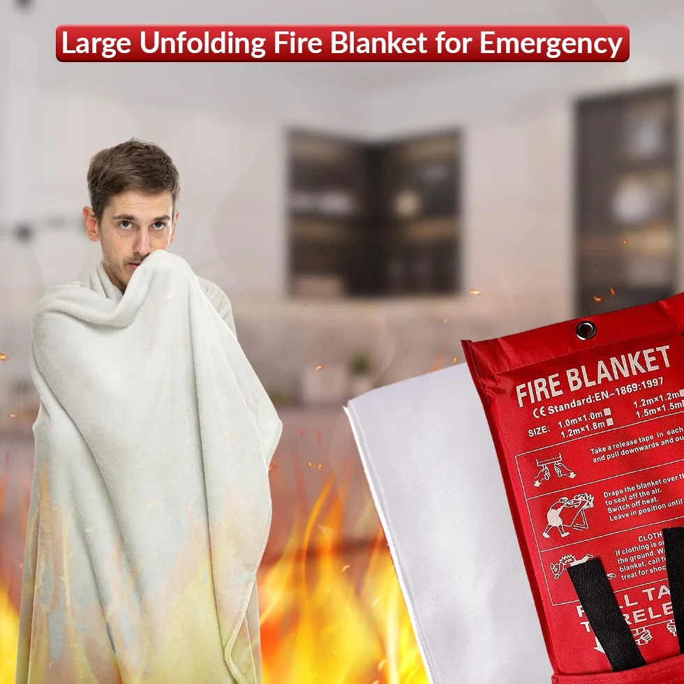1Above Manta ignífuga Grande de 1 m de despliegue rápido y fácil para Incendios de Emergencia en tu hogar, Cocina, Oficina, Garaje y Caravana (1)