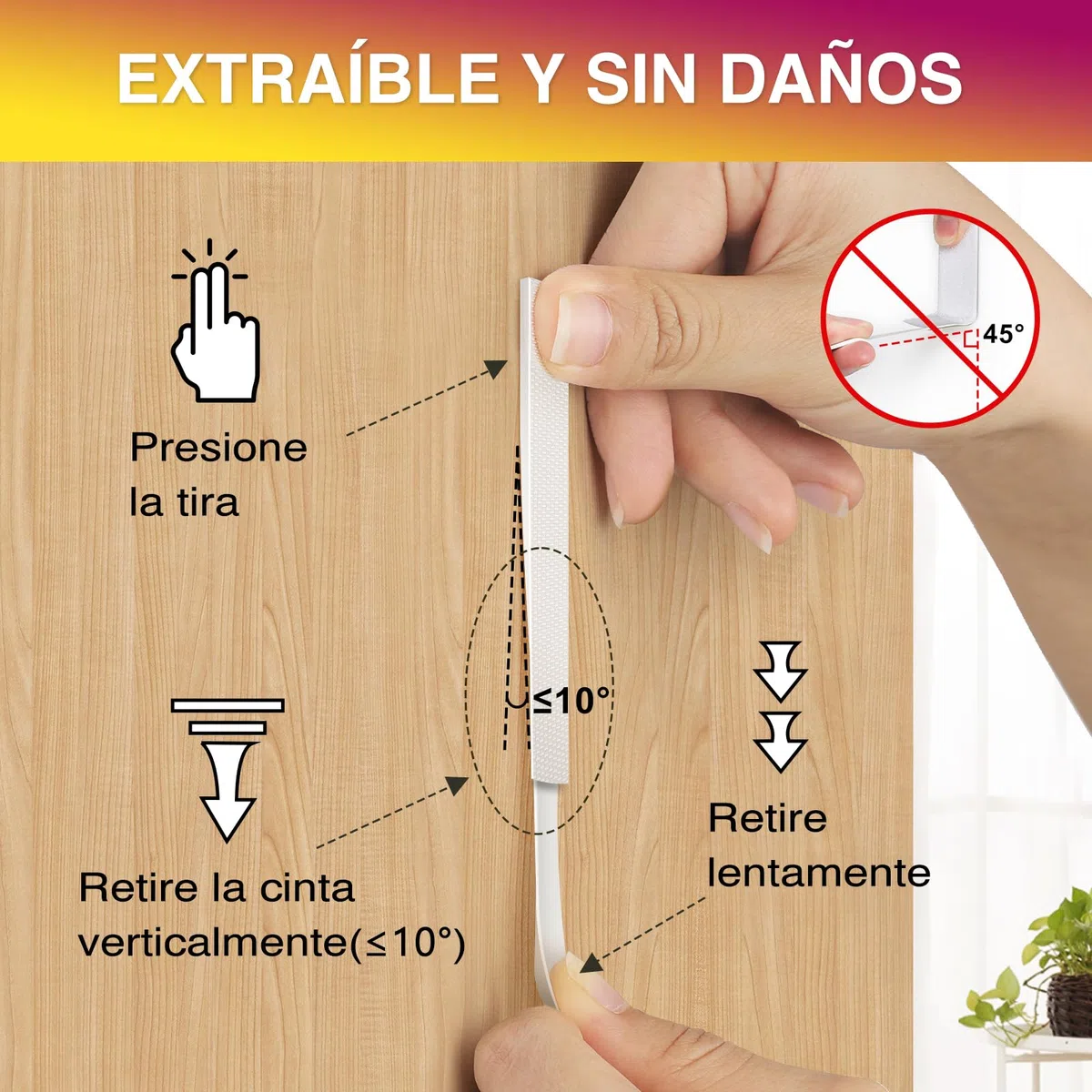 Summerbrite Tiras Adhesivas para Colgar Cuadros Sin Agujeros, 20 Pares (40 Tiras, Tamaño XL), Cuelga Cuadros Sin Clavos, Soporta 6,8 Kg, Sin Residuos, Ideal para Marcos, Decoraciones de Pared