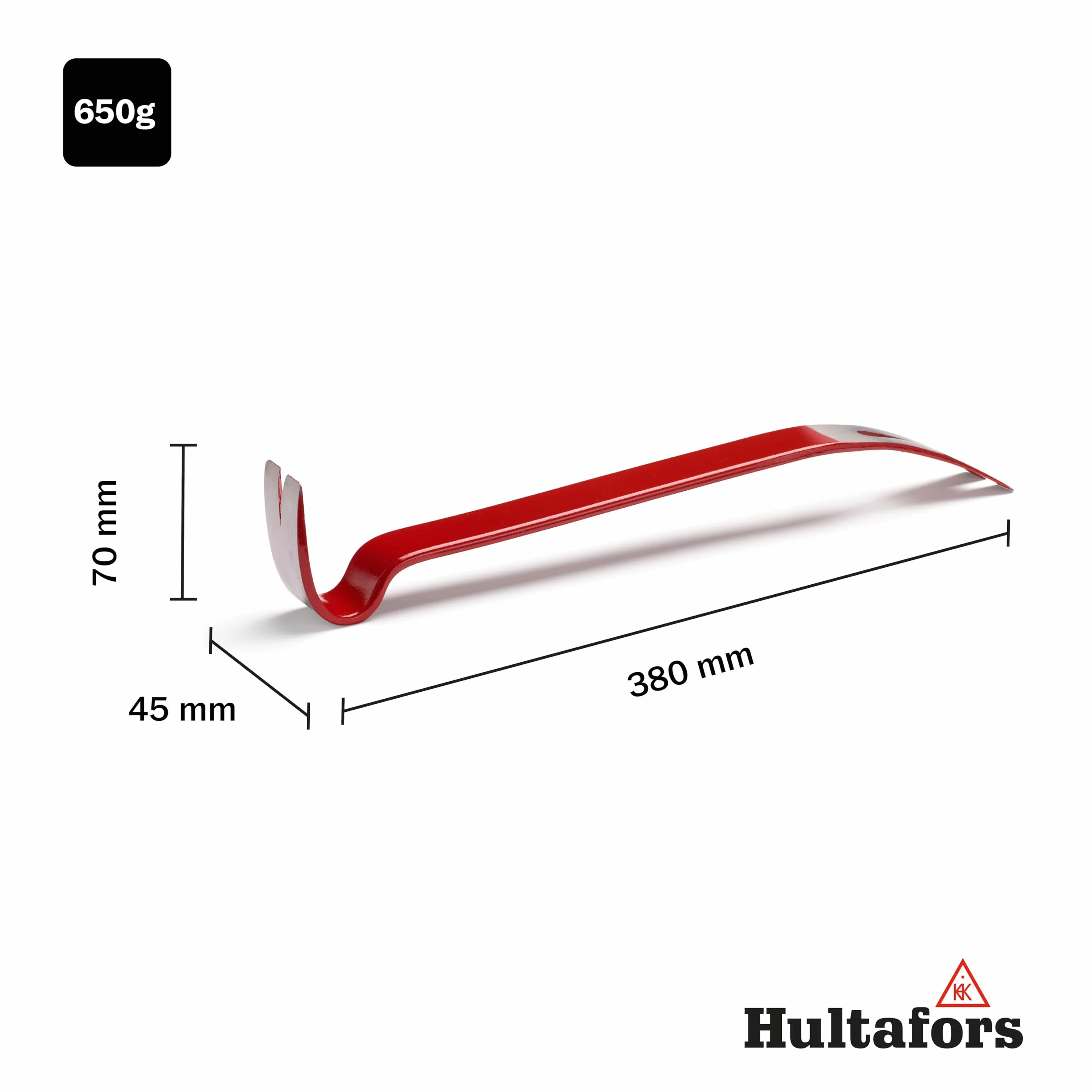 Juego de palancas de 2 piezas (190 mm y 380 mm) de Hultafors I Prácticas patas de cabra multifuncionales I Robustos y duraderos sacaclavos para trabajos en madera y mucho más I 827015