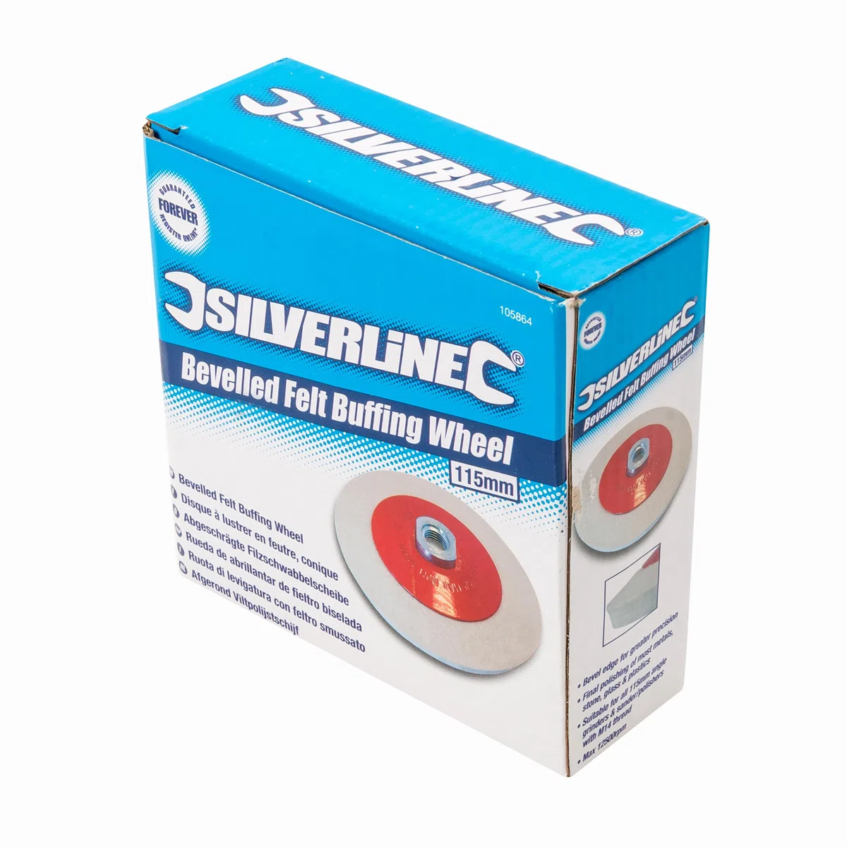 Silverline Tools 105864 - Rueda de fieltro biselada para pulido (115 mm)