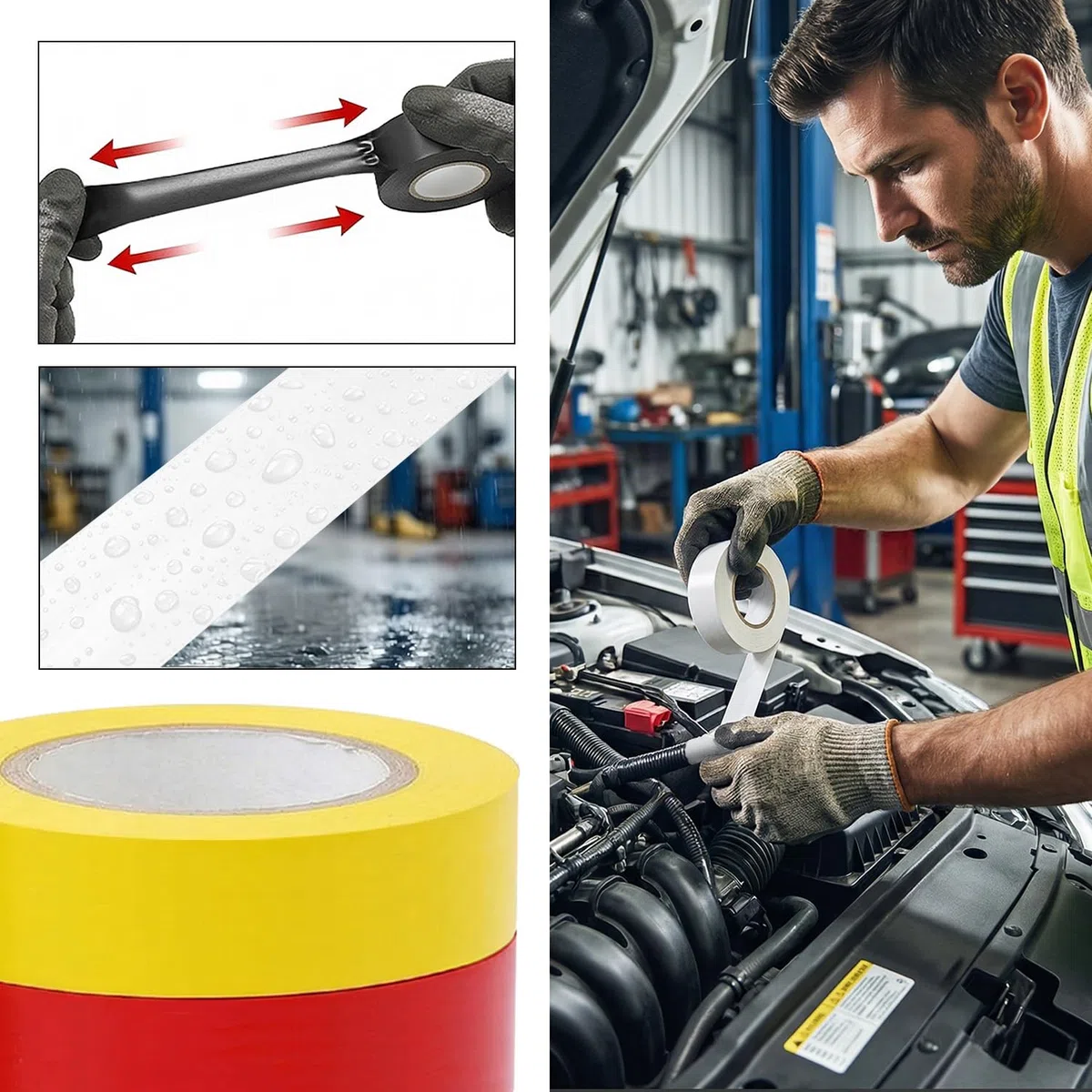 QILIMA Cinta aislante multicolor, 19 mm x 20 metros, paquete de 6 Cinta aislante de PVC autoadhesiva muy flexible, resistente a la abrasión y fuerte para agrupar, reparar y proteger cables.