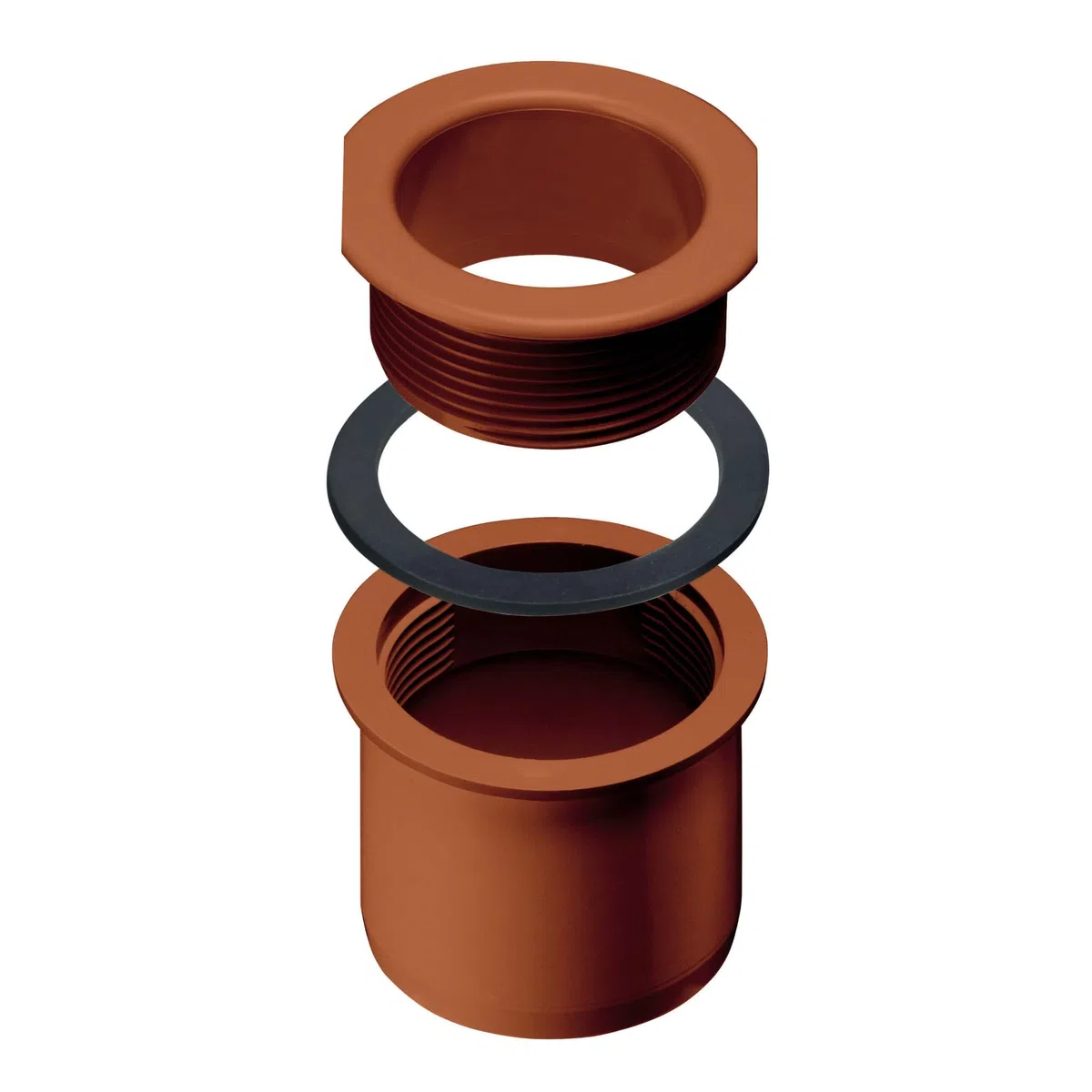 INEFA Toma de desagüe atornillable para canalón de caja, PVC 68/50mmmarrón Toma de desagüe atornillable Accesorios para canalones, fácil instalación,made in Germany