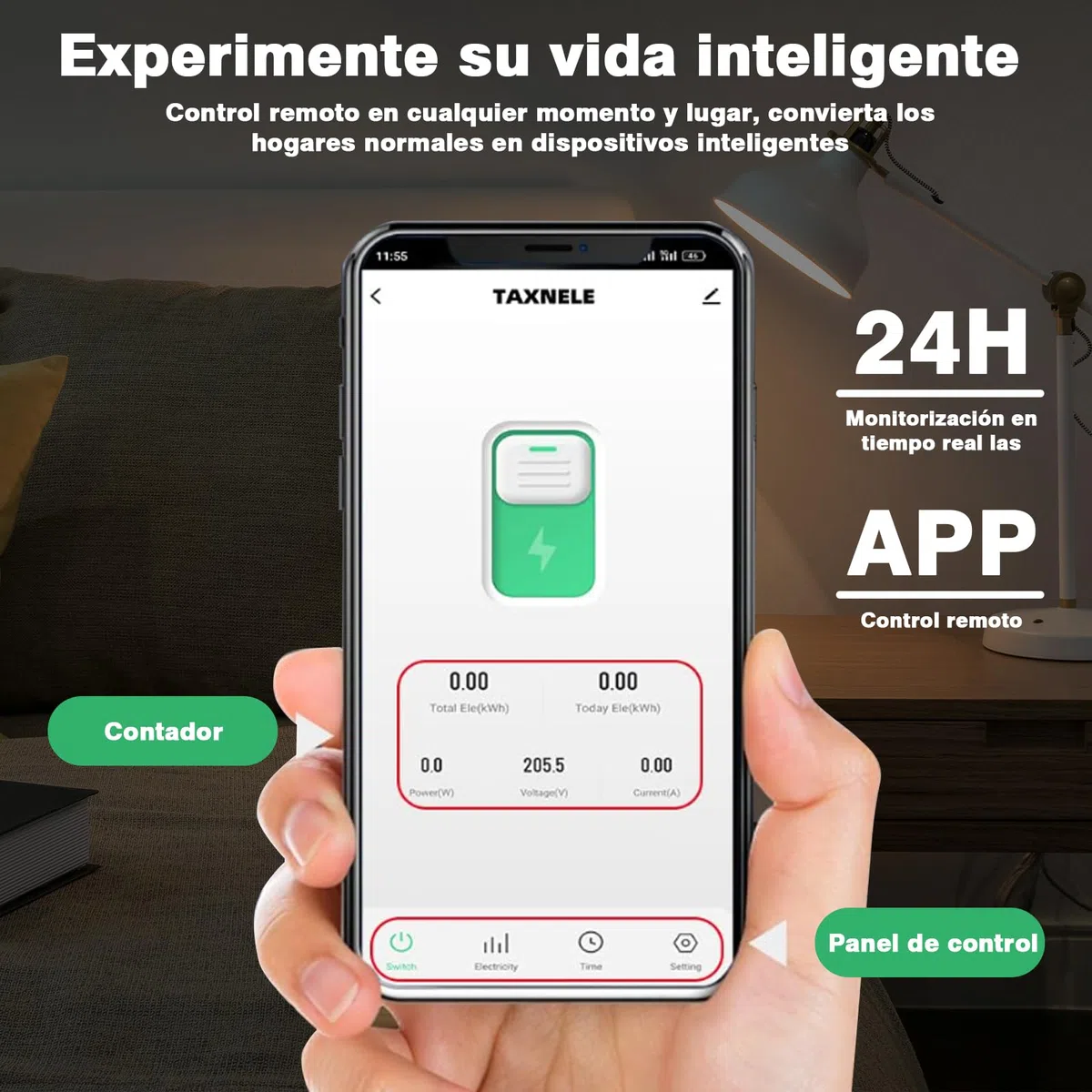 AC 220V 63A disyuntor en miniatura wifi interruptor de carril DIN para Smart Home APP control remoto 3 modos de temporización Vista en tiempo real de los distintos datos de corriente.