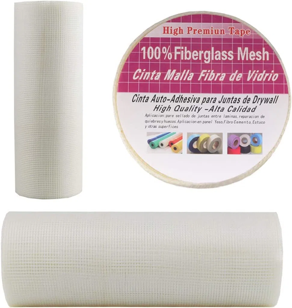 Cinta de Tela Fibra de Vidrio Autoadhesiva Para Reparación y Relleno de Grietas y Juntas - Malla de Tela en Rollo, 30 cm x 25 m