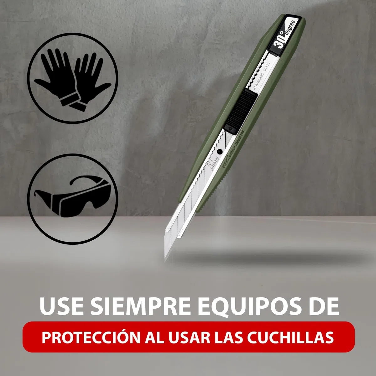 PACK 50 Cuchillas Biseladas 9 MM Angulo 30º Grados - Hojas Recambios para Cuter Estrecho NT CUTTER BD-100