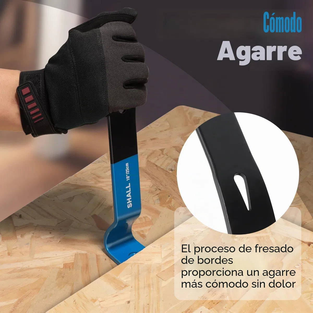 SHALL Juego de 4 palancas planas de 15 pulgadas, 10 pulgadas, 7.5 pulgadas, 5.5 pulgadas, barra de palanca resistente y mini extractor de clavos, barra de garra de utilidad, barra