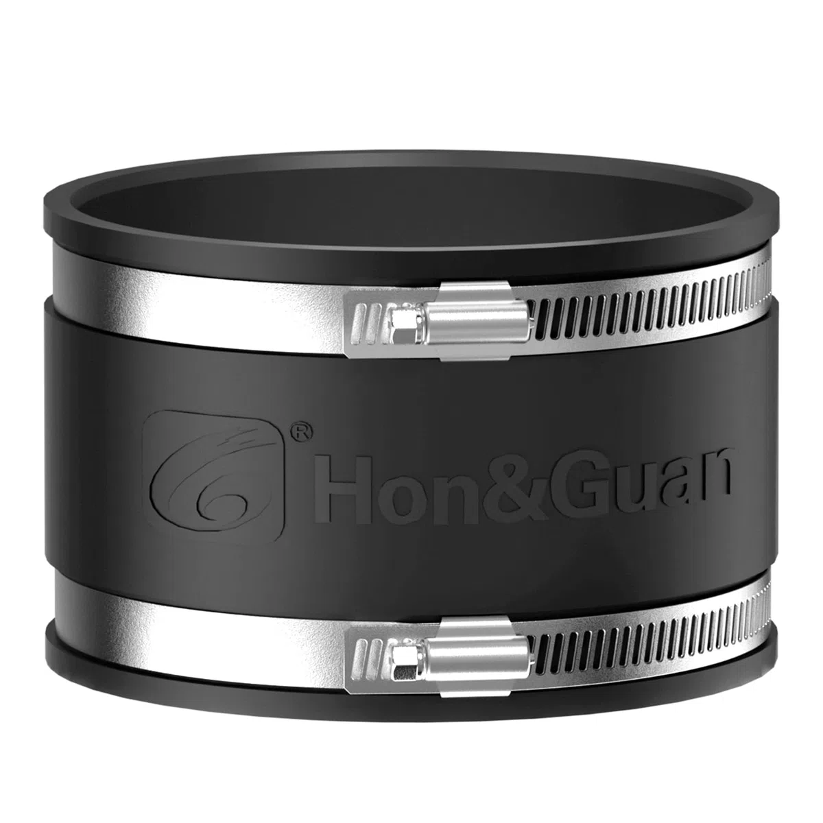 Hon&Guan Manguito de goma flexible de 150 mm, acoplamiento de goma con dos abrazaderas de acero inoxidable, manguito reductor de ruido, sin olor, conector de tubo para ventilador de tubo, filtro de