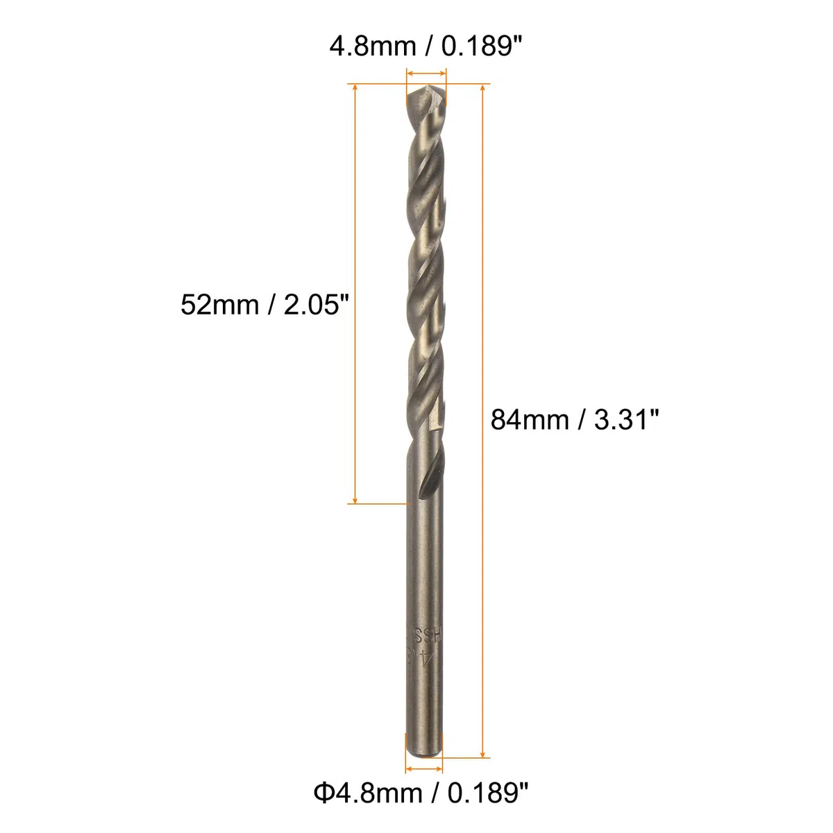 QUARKZMAN 10 Piezas Barrenas Helicoidales de Cobalto de 4.8 mm/0.189" de Acero de Alta Velocidad M35 HSS para Taladrar Acero Inoxidable Cobre Madera Plástico Otros Materiales Duros
