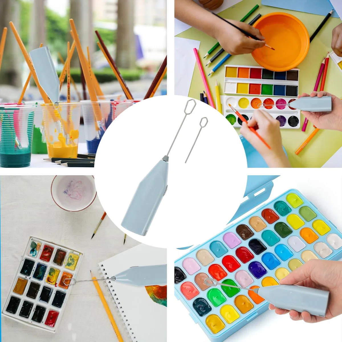 Nuobest - Mezclador de pigmento eléctrico portátil mini agitador pintura gouache rápida fácil de limpiar para ocio creativo y modelismo