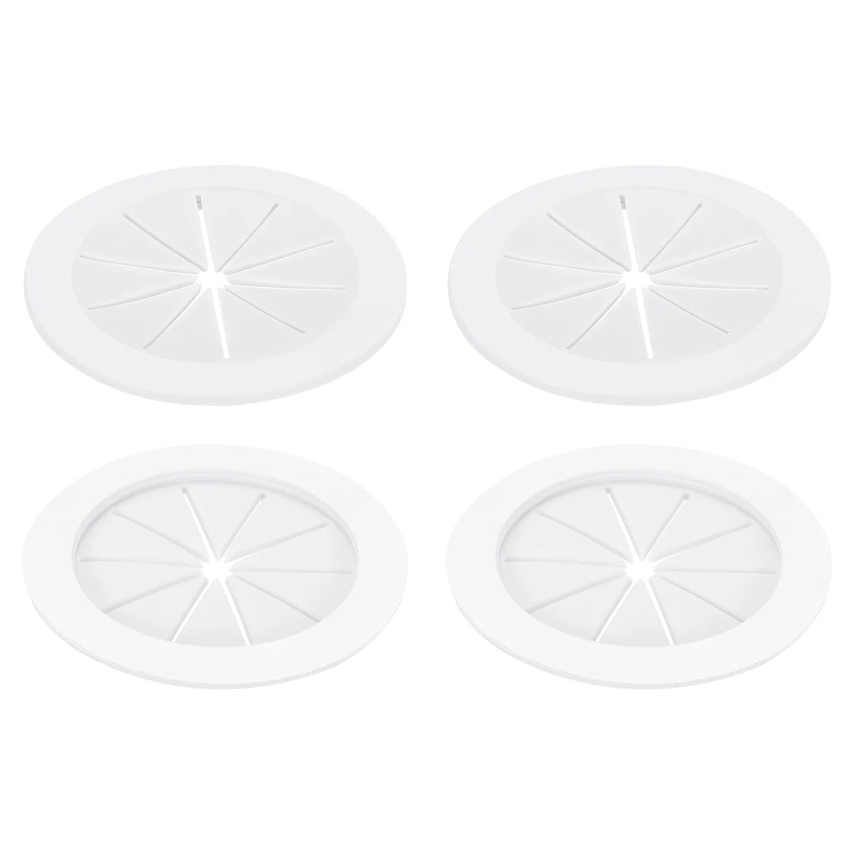 QUARKZMAN 4 Piezas 2.76 Pulgadas Pasacables Flexibles, Cubierta de Orificio de Escritorio Autoadhesiva, Organizador de Cables para Mesas de Oficina, Blanco