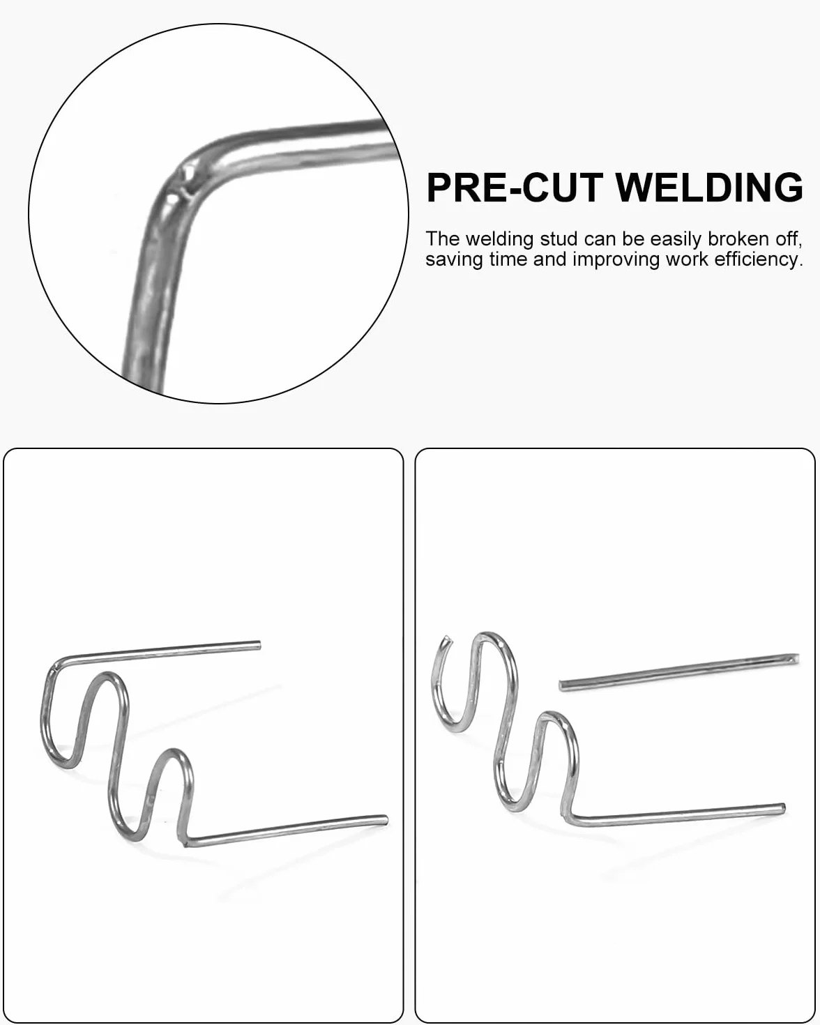 jutyum 1200 PCS Grapas Onduladas,Plastico Soldadura Reparar Grapadoras Calientes,de Onda CalienteGrapas de Onda Precortadas,Grapas Calientes para Soldar Reparación de Parachoques de Plastico de Autos