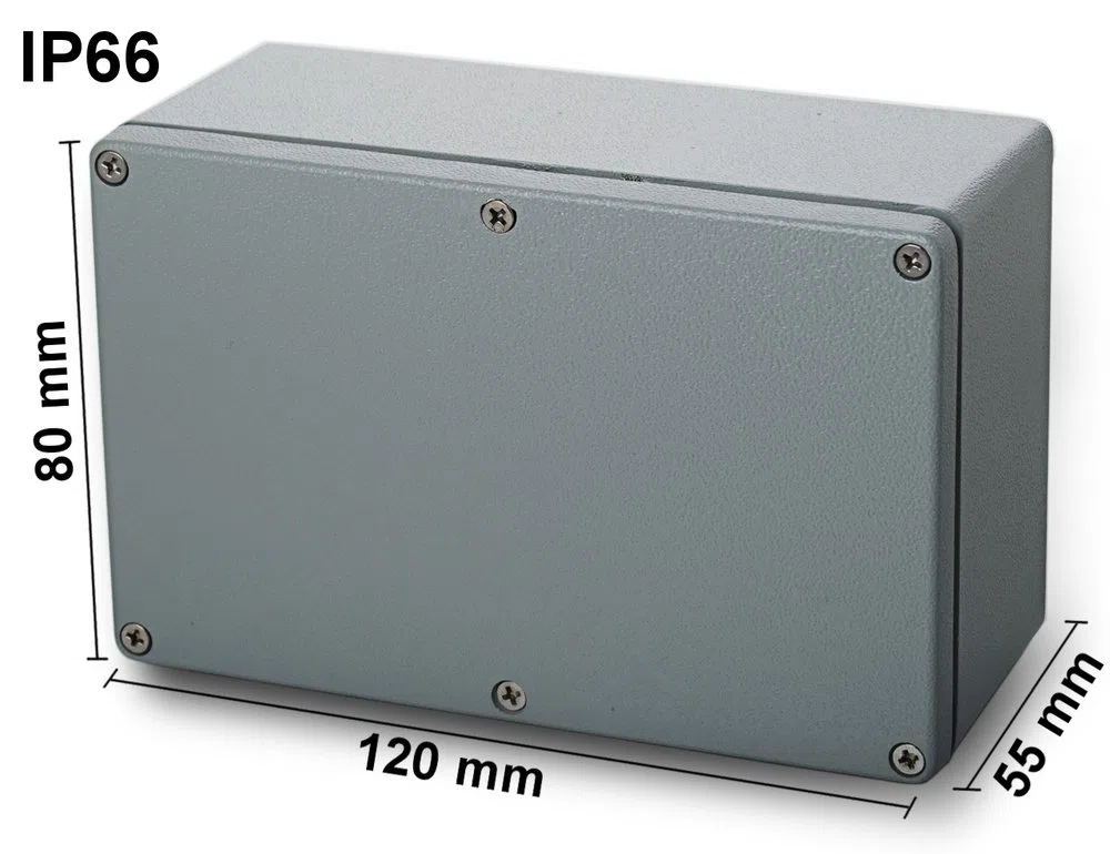 EDI-TRONIC carcasa caja recinto industrial vacío en aluminio 120x80x55mm FA2 IP66
