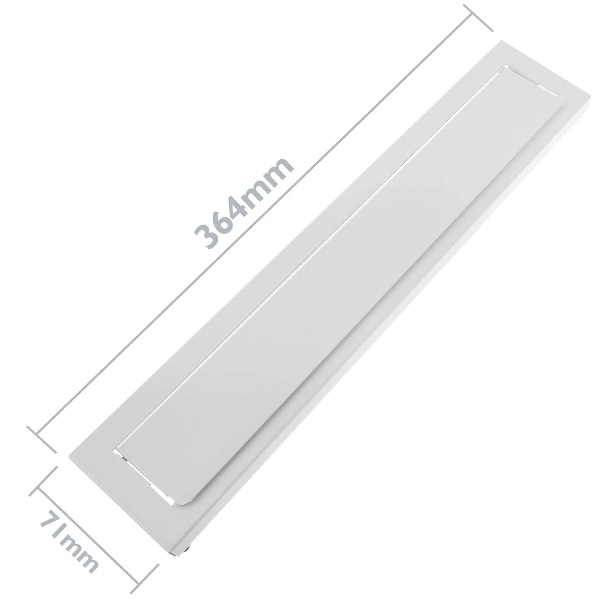PrimeMatik - Bocacartas Correo para Puertas y Vallas en Acero Blanco 364 x 71 mm