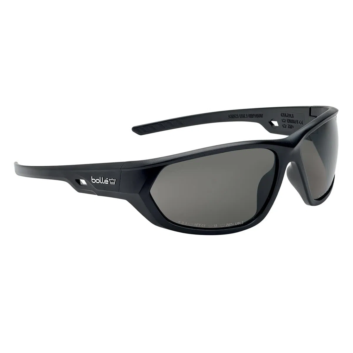 Bollé Safety PSSKOME408 KOMET Gafa de Seguridad, Patillas PC, PC Ahumado Antirrayaduras y Antivaho PLATINUM Lite
