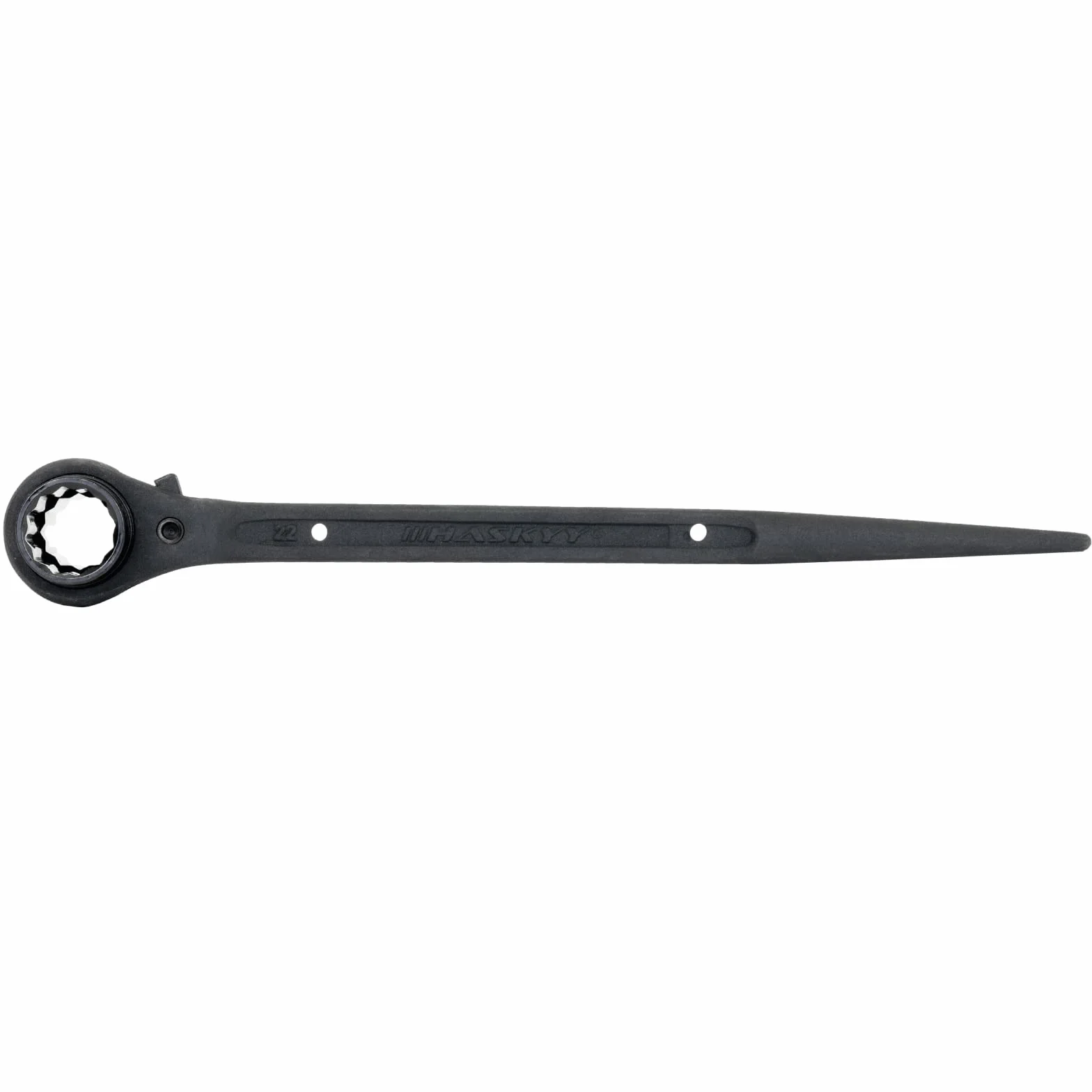 HASKYY Llave de trinquete para andamios con ranura para tuerca de ala de 19/22 mm, trinquete y llave inglesa convertible derecha/izquierda - Doble punta 4 en 1 herramienta