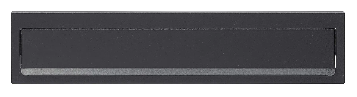 ARREGUI C614 Bocacartas Maxi de Acero Para Puertas o Verjas en el Exterior, Bocacartas Exterior, Boca de 32,5 x 3 cm, Resistente a la Intemperie, Medidas 34,2 x 7,3 cm, Negro Texturizado