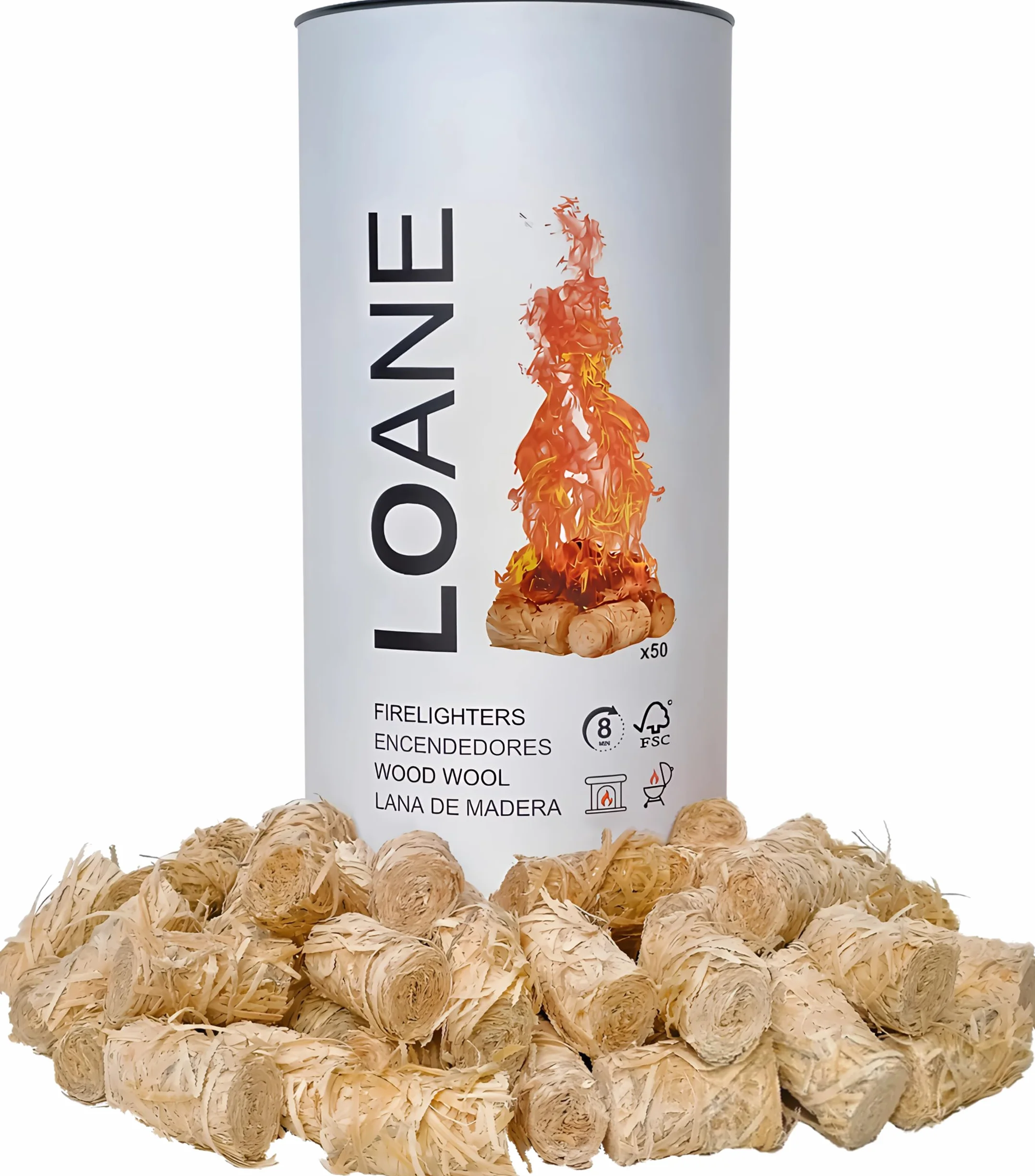 LOANE – Pastillas Encendido Chimenea – Encendedor Chimenea, Encendedor Barbacoa, Pastillas Encendido, Encendedores Ecológicos, Ecendedores Naturales, Encendedores De Lana De Madera.