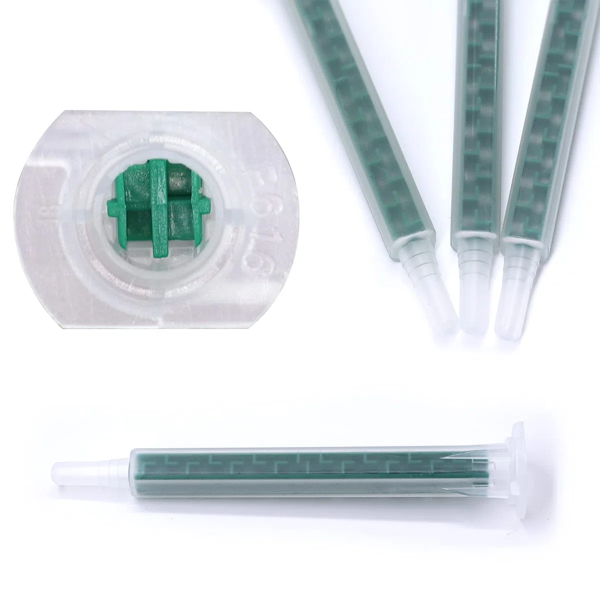 50pcs Verde Ab Pegamento Eesina estático Boca de Mezclar 16 Boquillas Tubo 84 cm Tubo de Mezcla